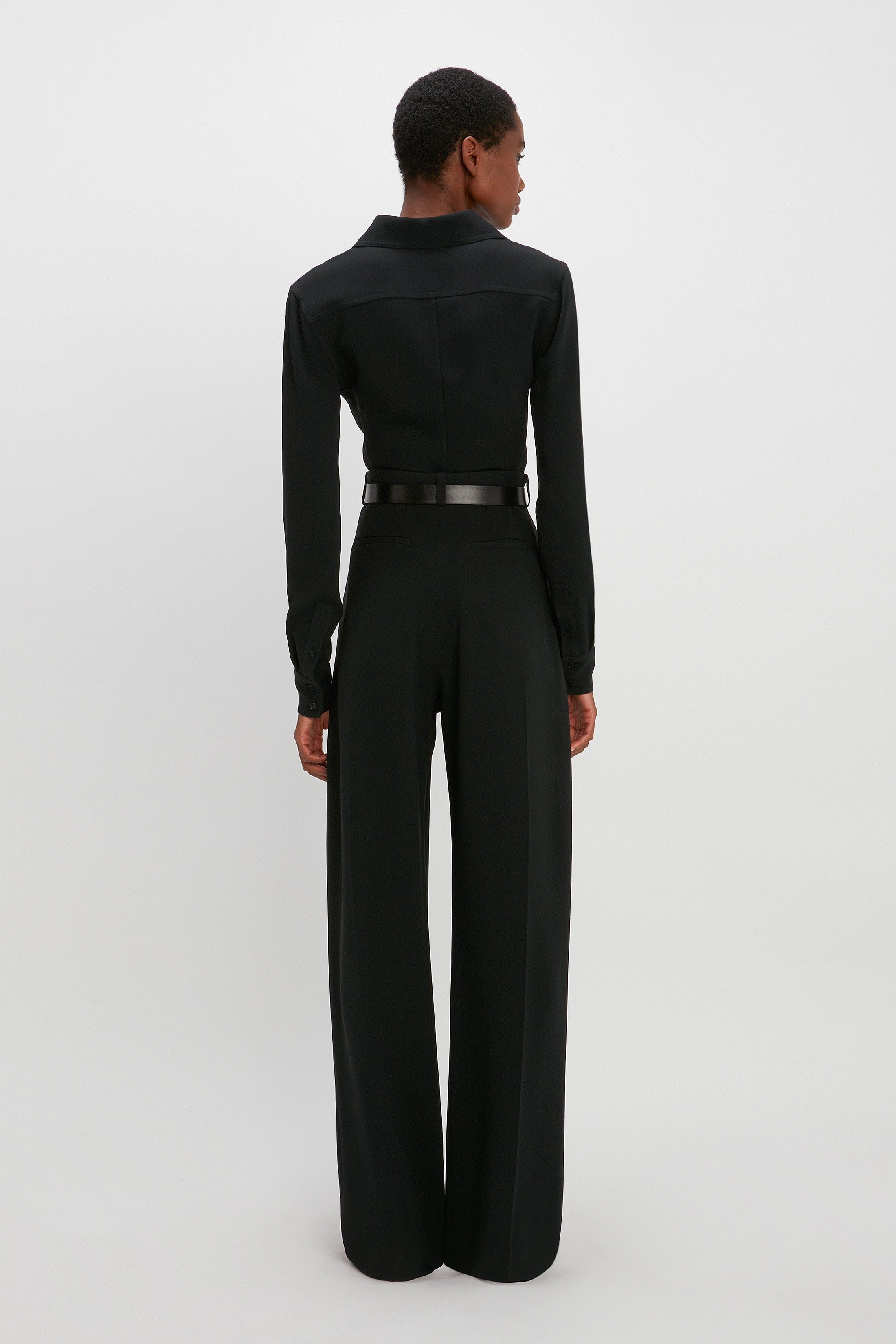 Wide Leg Pleated Trouser In Black sold by Victoria Beckham product image thumbnail 3