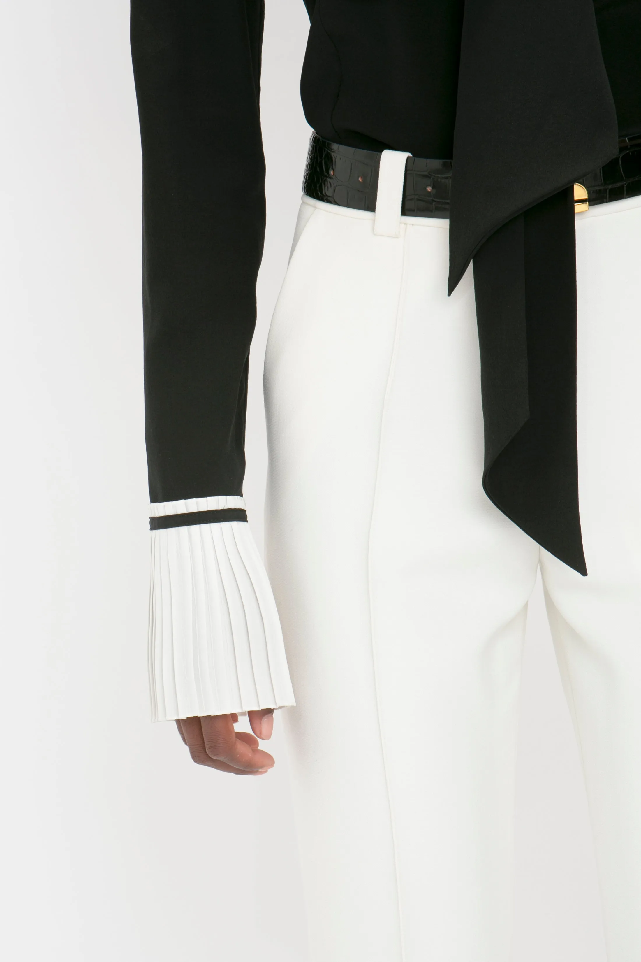 Cropped Kick Trouser In Ivory sold by Victoria Beckham product image thumbnail 4