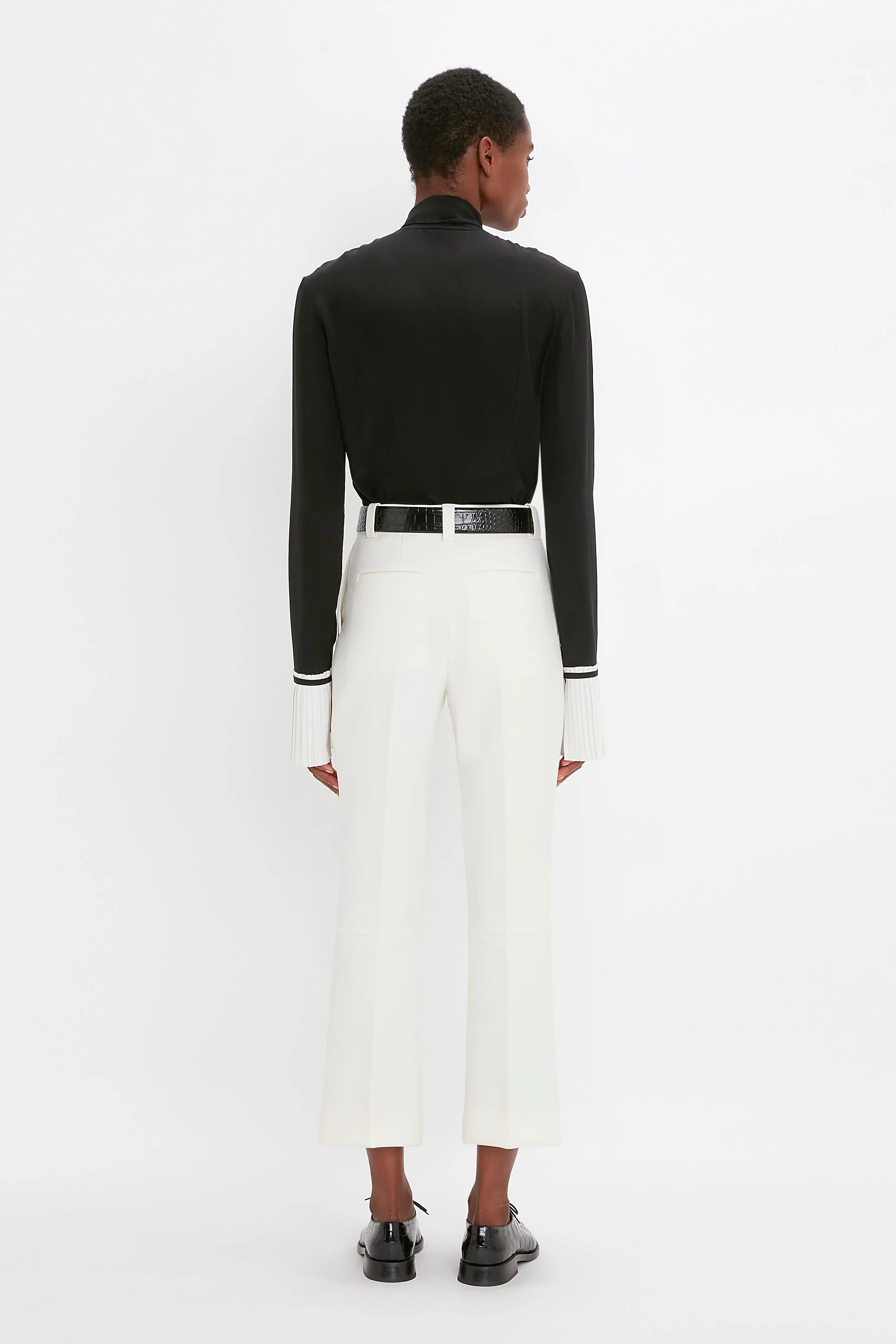 Cropped Kick Trouser In Ivory sold by Victoria Beckham product image thumbnail 3