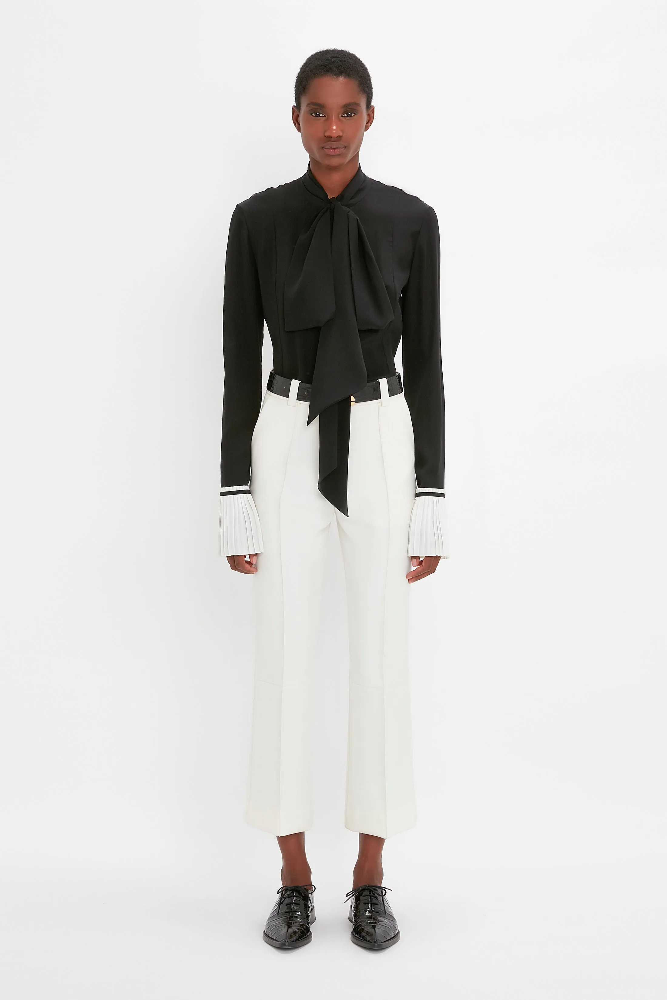 Cropped Kick Trouser In Ivory sold by Victoria Beckham