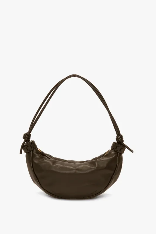 Puffy Half Moon Shoulder Bag In Khaki Leather sold by Victoria Beckham