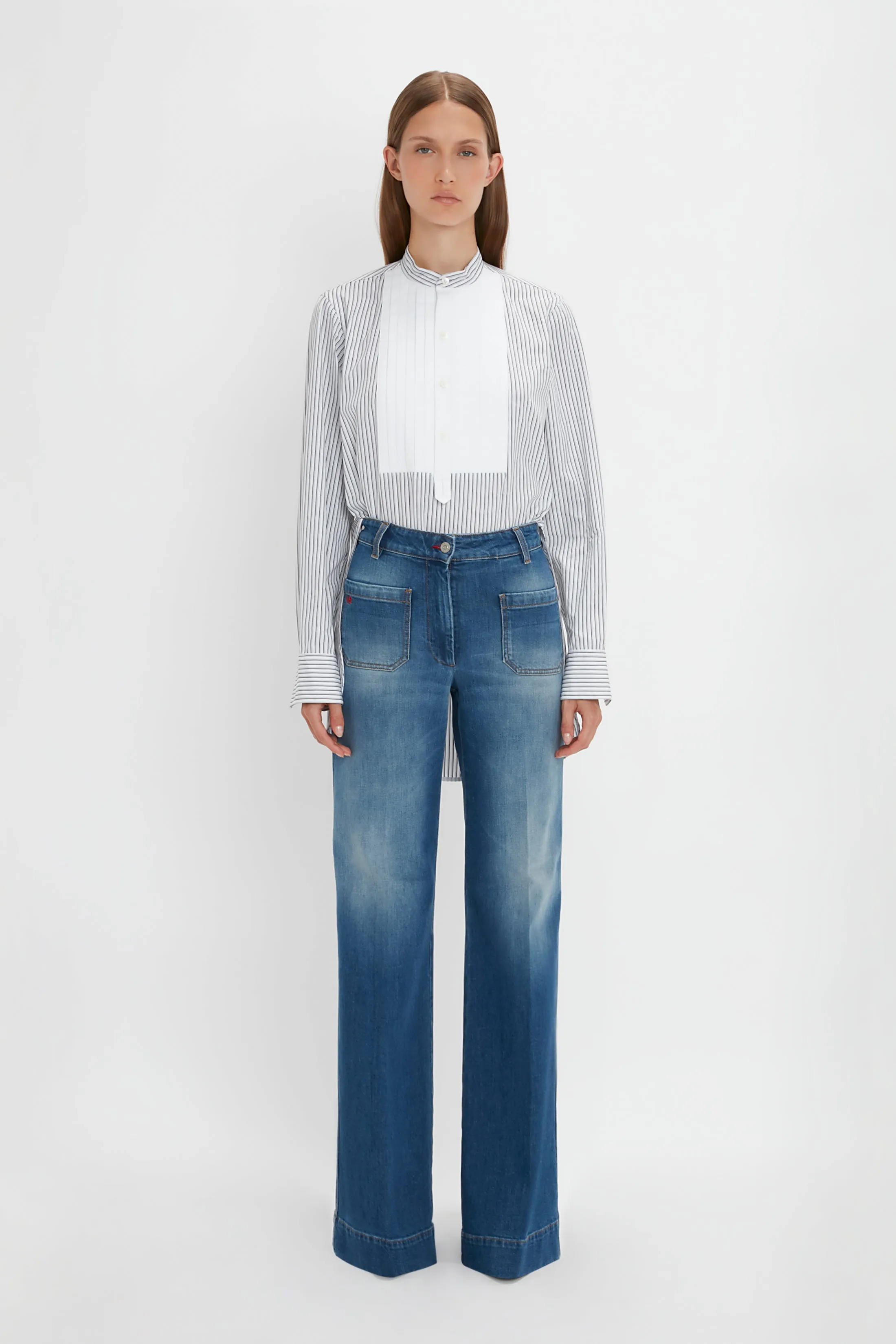 Tuxedo Bib Shirt in Black and Off-White sold by Victoria Beckham