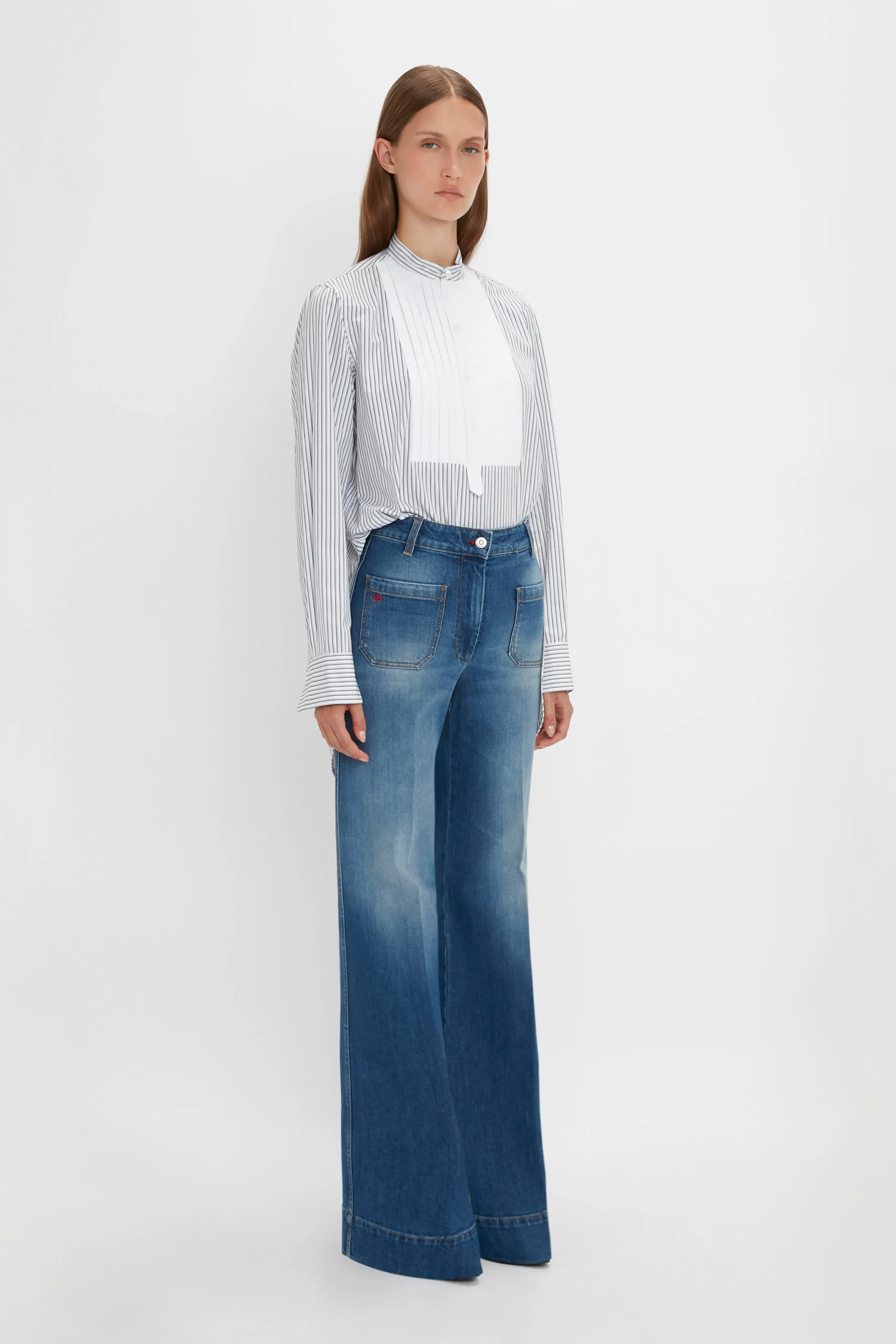 Tuxedo Bib Shirt in Black and Off-White sold by Victoria Beckham product image thumbnail 2