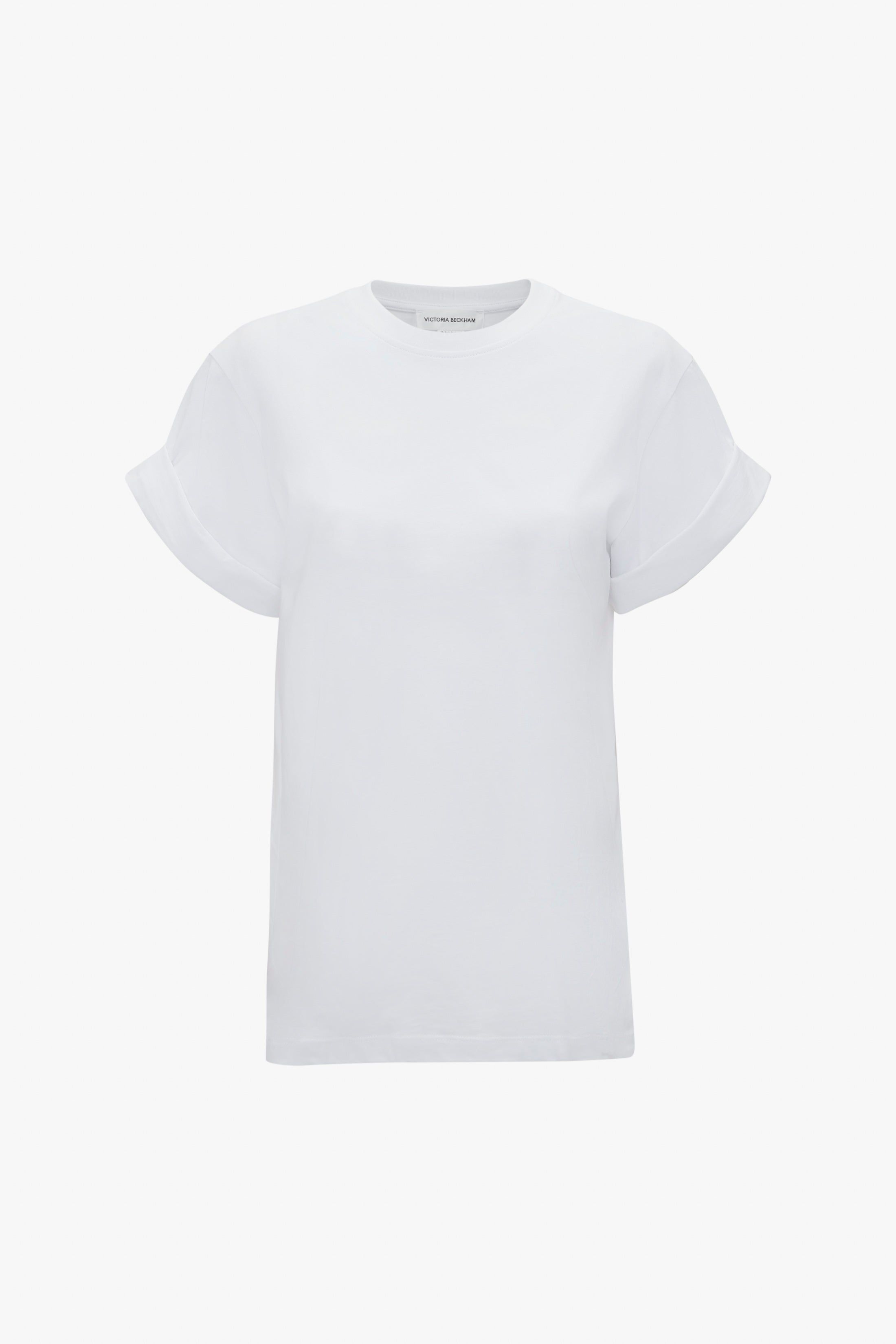 Oversized Asymmetric Sleeve T-Shirt In White sold by Victoria Beckham product image thumbnail 9