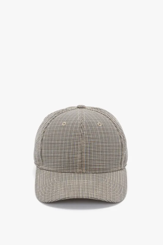 Logo Cap In Dogtooth Check sold by Victoria Beckham