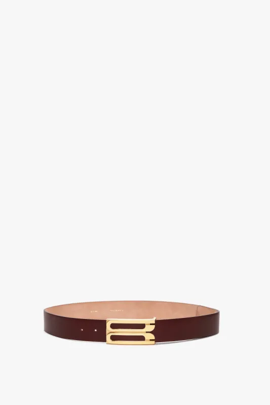 Exclusive Jumbo Frame Belt In Burgundy Leather sold by Victoria Beckham