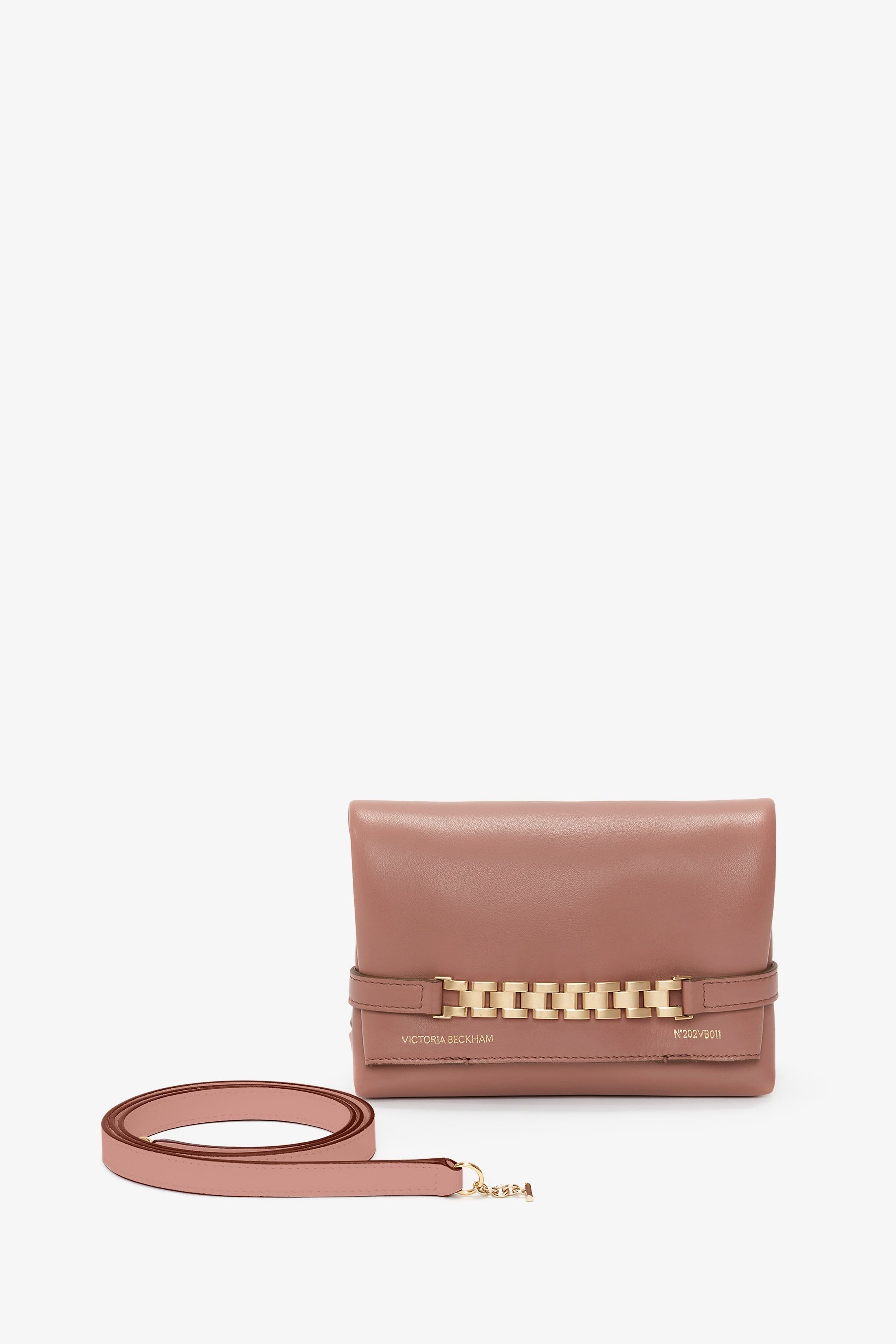 Mini Chain Pouch With Long Strap In Truffle Leather sold by Victoria Beckham product image thumbnail 4
