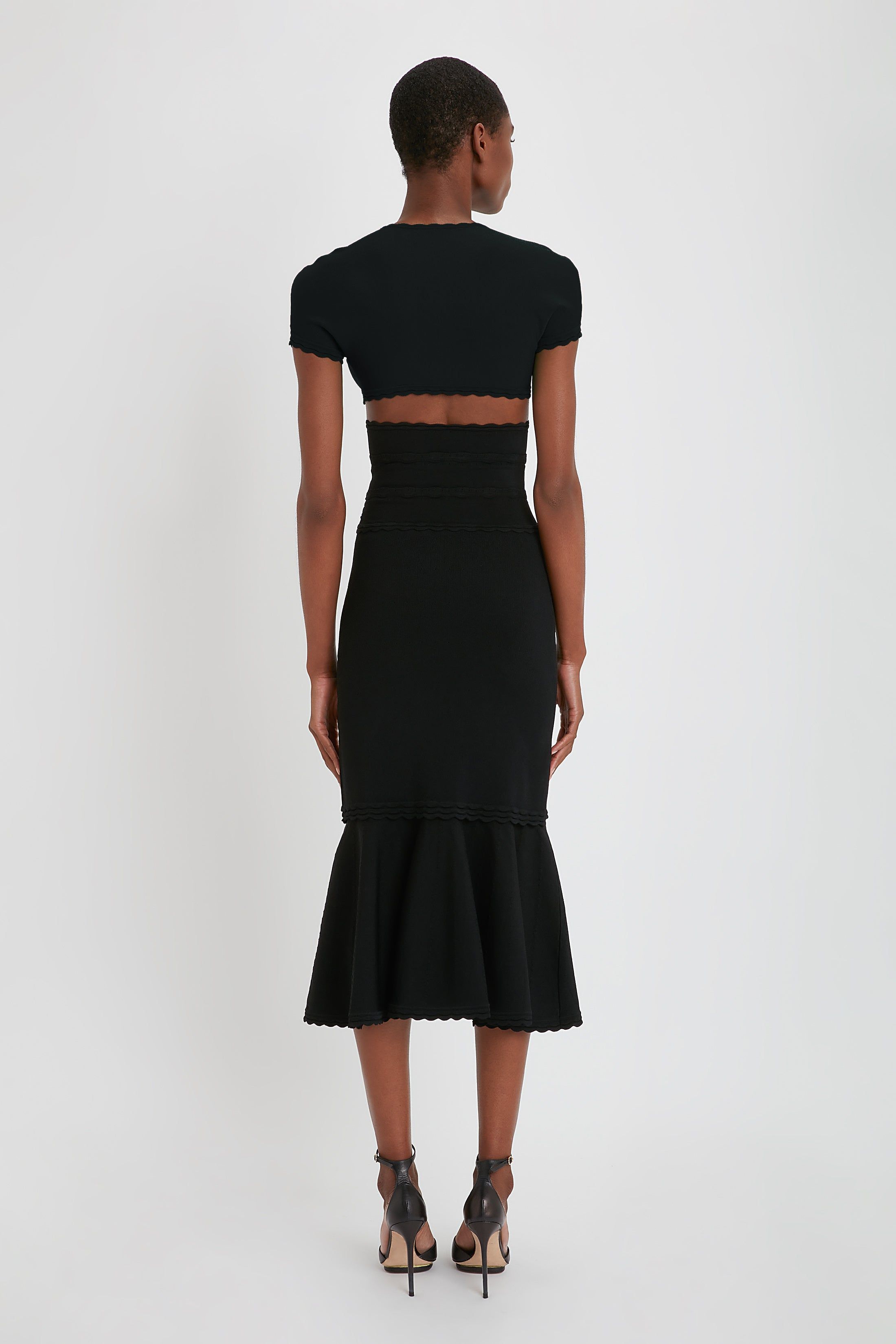 Cropped Short Sleeve Top In Black sold by Victoria Beckham product image thumbnail 3