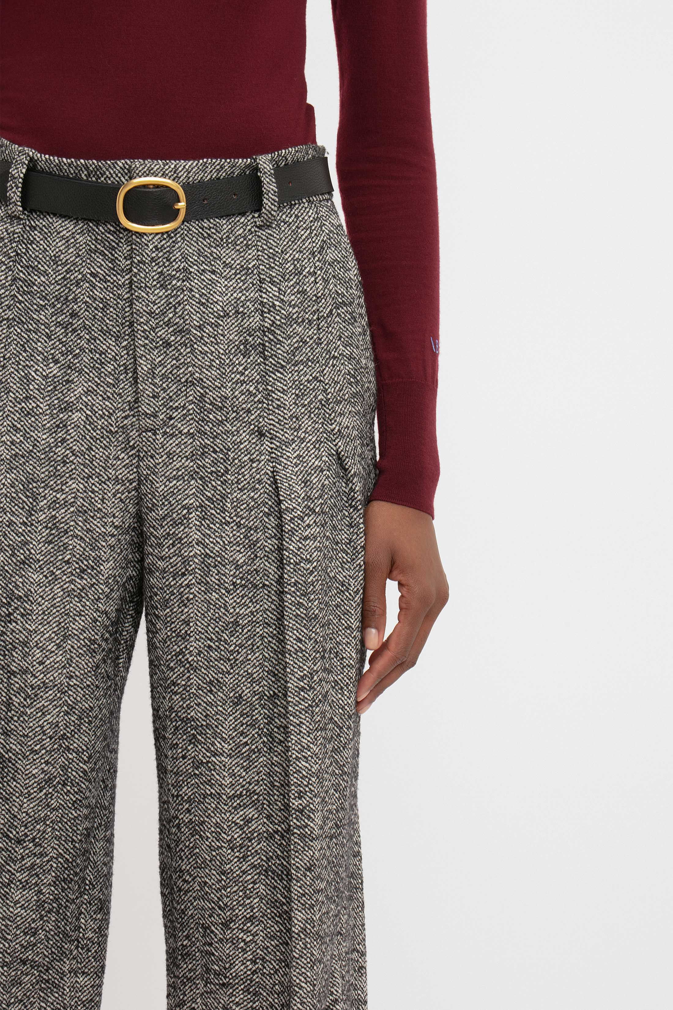 Front Pleat Trousers In Monochrome sold by Victoria Beckham product image thumbnail 5