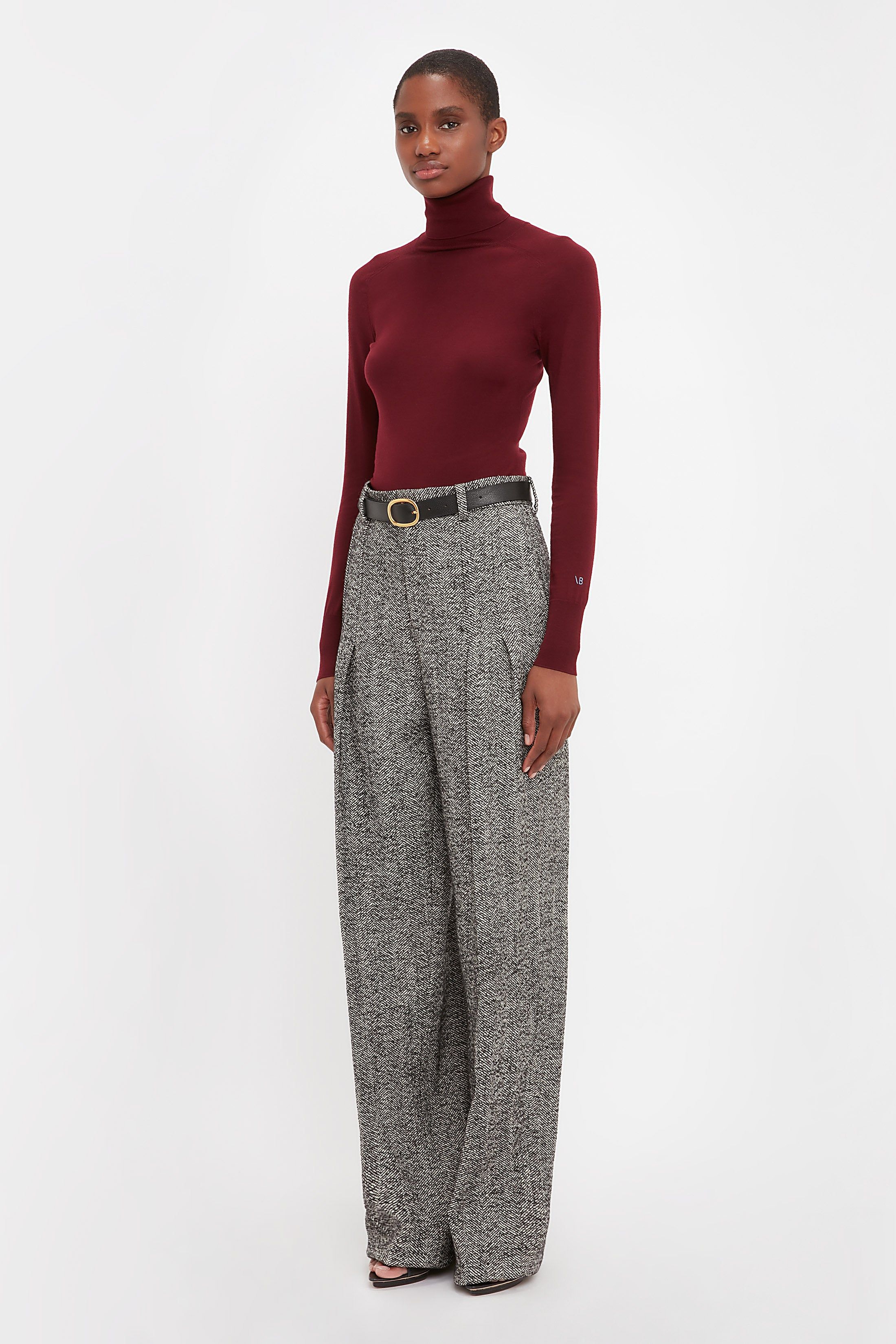 Front Pleat Trousers In Monochrome sold by Victoria Beckham product image thumbnail 2