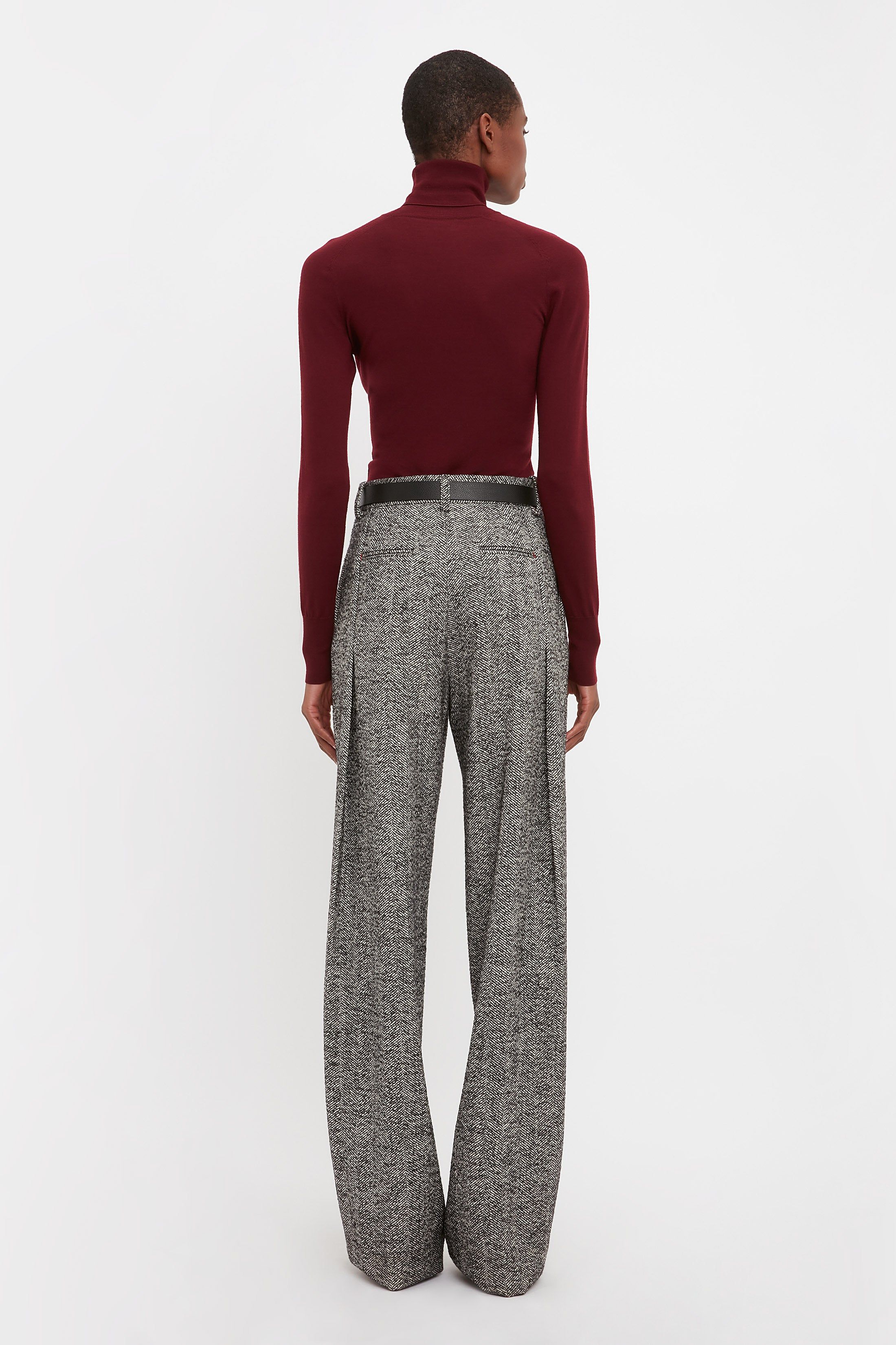 Front Pleat Trousers In Monochrome sold by Victoria Beckham product image thumbnail 3