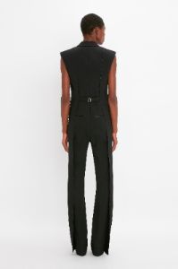 Sleeveless Tuxedo Jumpsuit in Black sold by Victoria Beckham