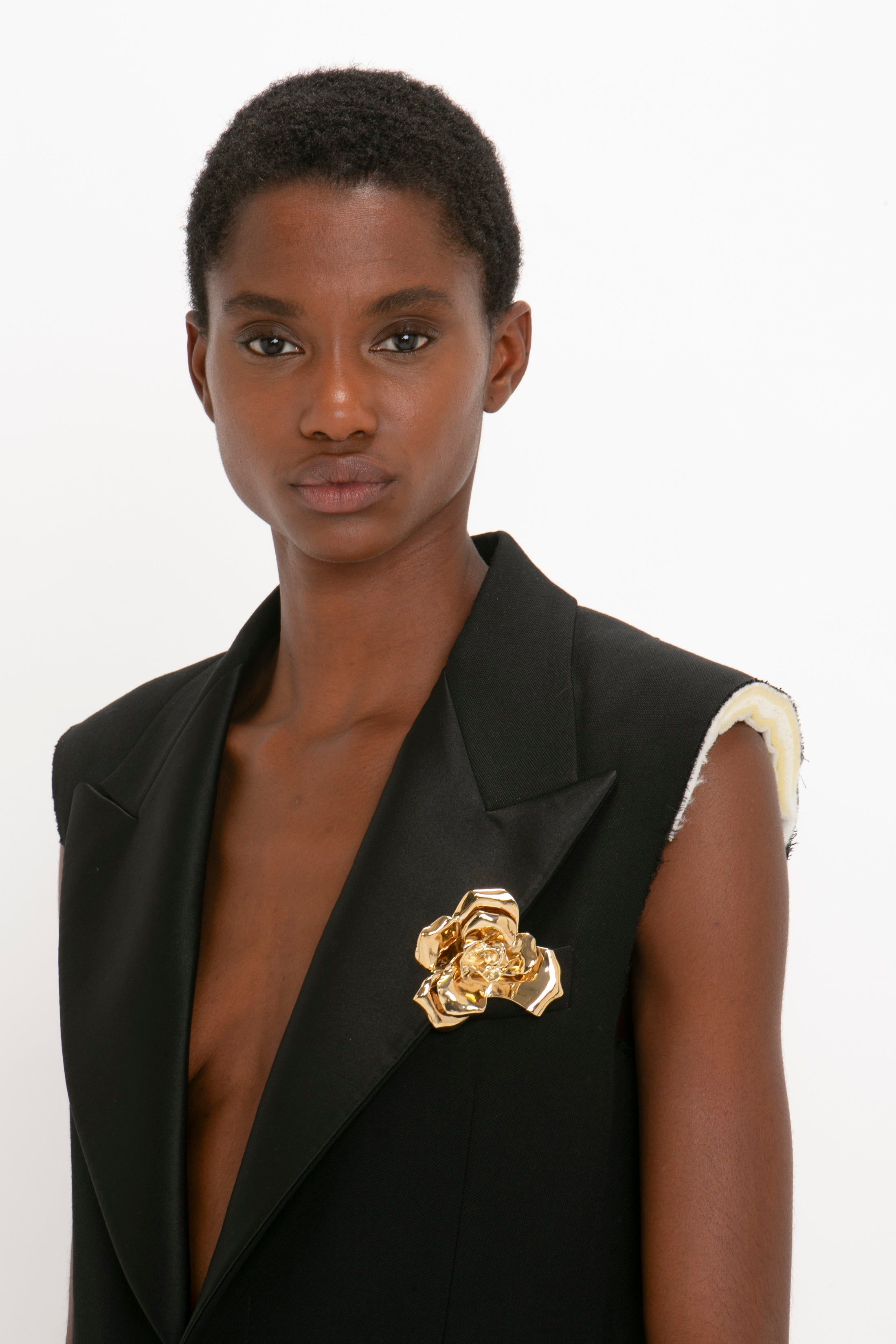 Sleeveless Tuxedo Jumpsuit in Black sold by Victoria Beckham product image thumbnail 4