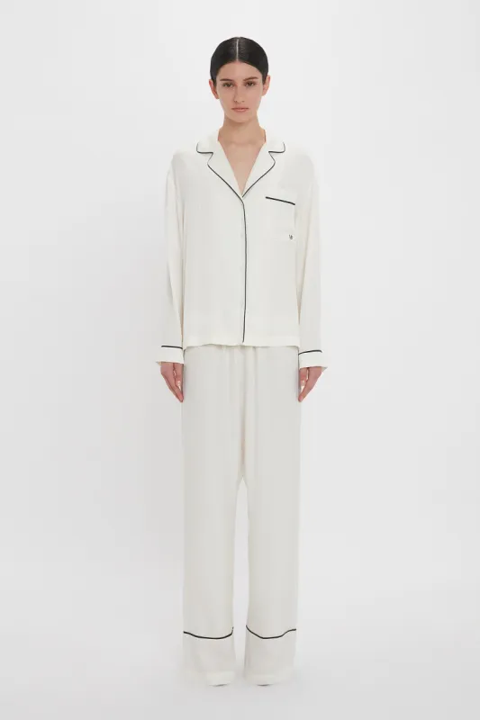 VB Monogram Pyjama Sleep Set In Ivory sold by Victoria Beckham