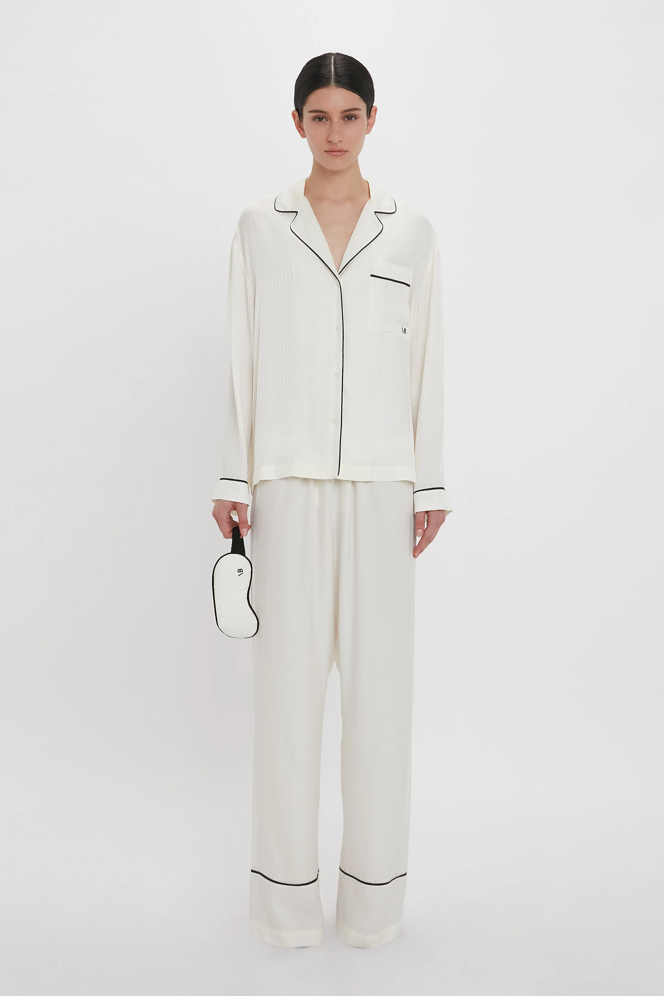 VB Monogram Pyjama Sleep Set In Ivory sold by Victoria Beckham product image thumbnail 4