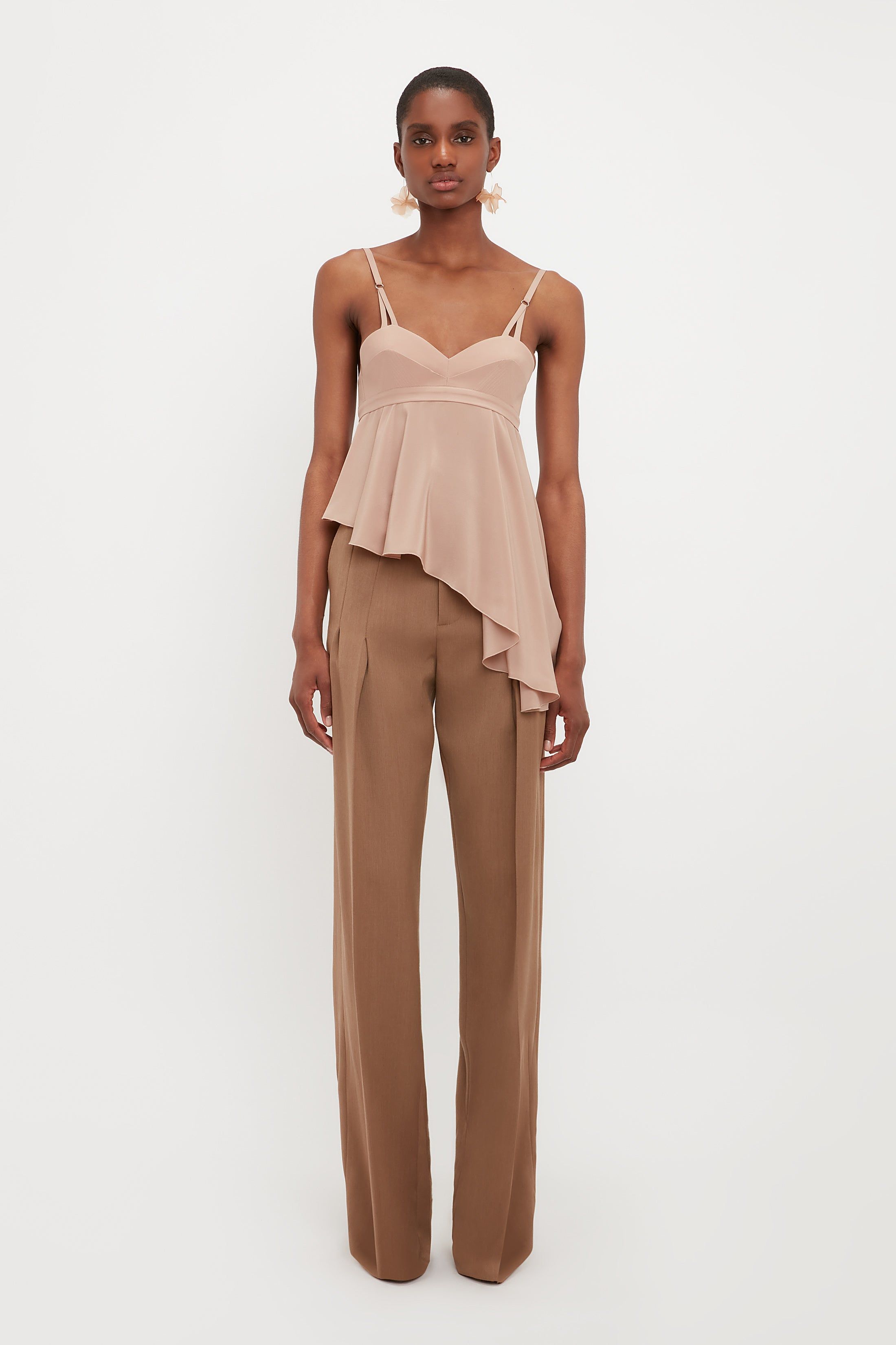 Front Pleat Trouser In Fawn sold by Victoria Beckham product image thumbnail 2