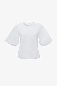 Stretch Cotton Top In White sold by Victoria Beckham