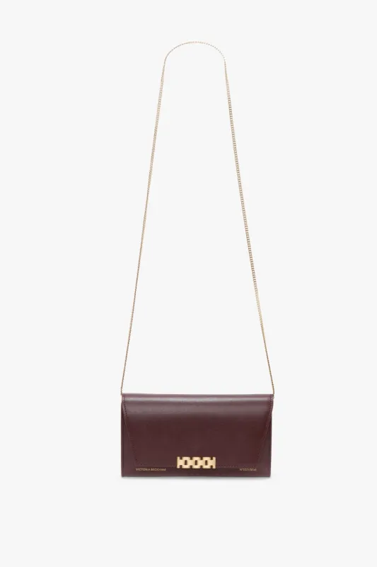 Wallet On Chain In Burgundy Leather sold by Victoria Beckham
