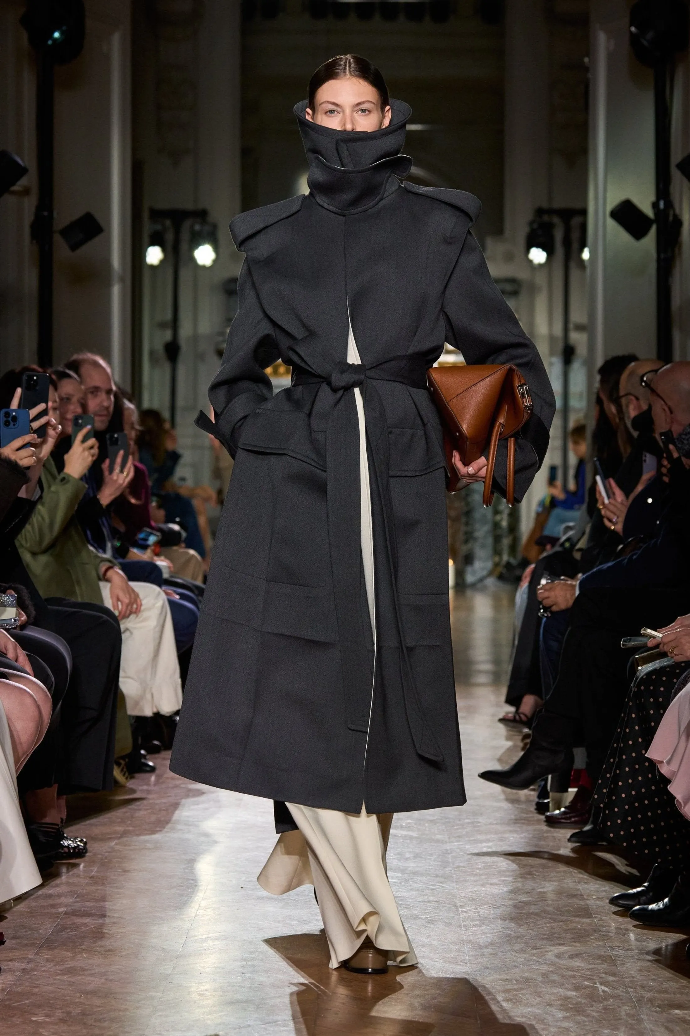 Belted Wool Trench Coat In Charcoal sold by Victoria Beckham product image thumbnail 4