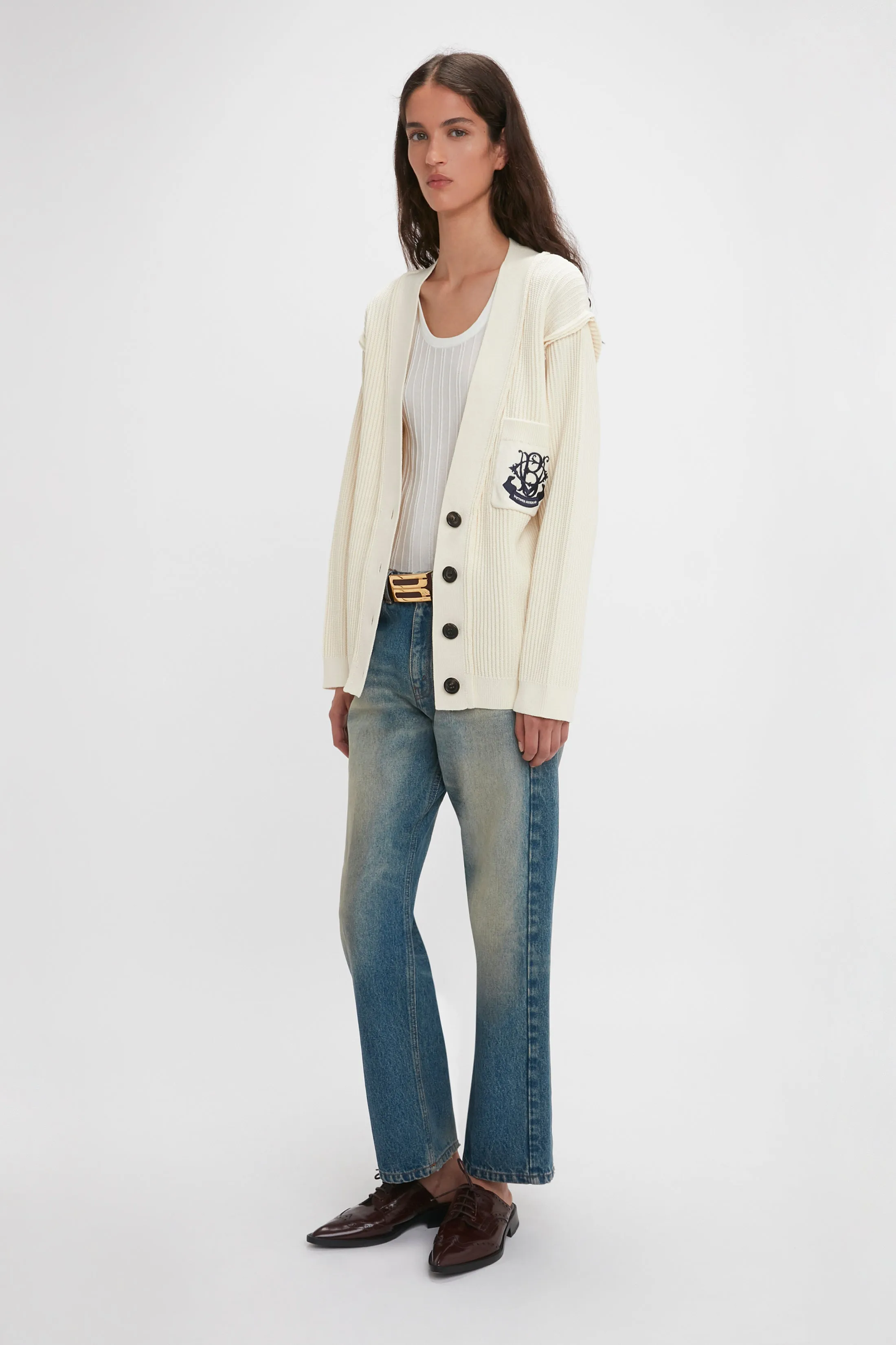 Relaxed Fit Cardigan In Natural sold by Victoria Beckham product image thumbnail 2