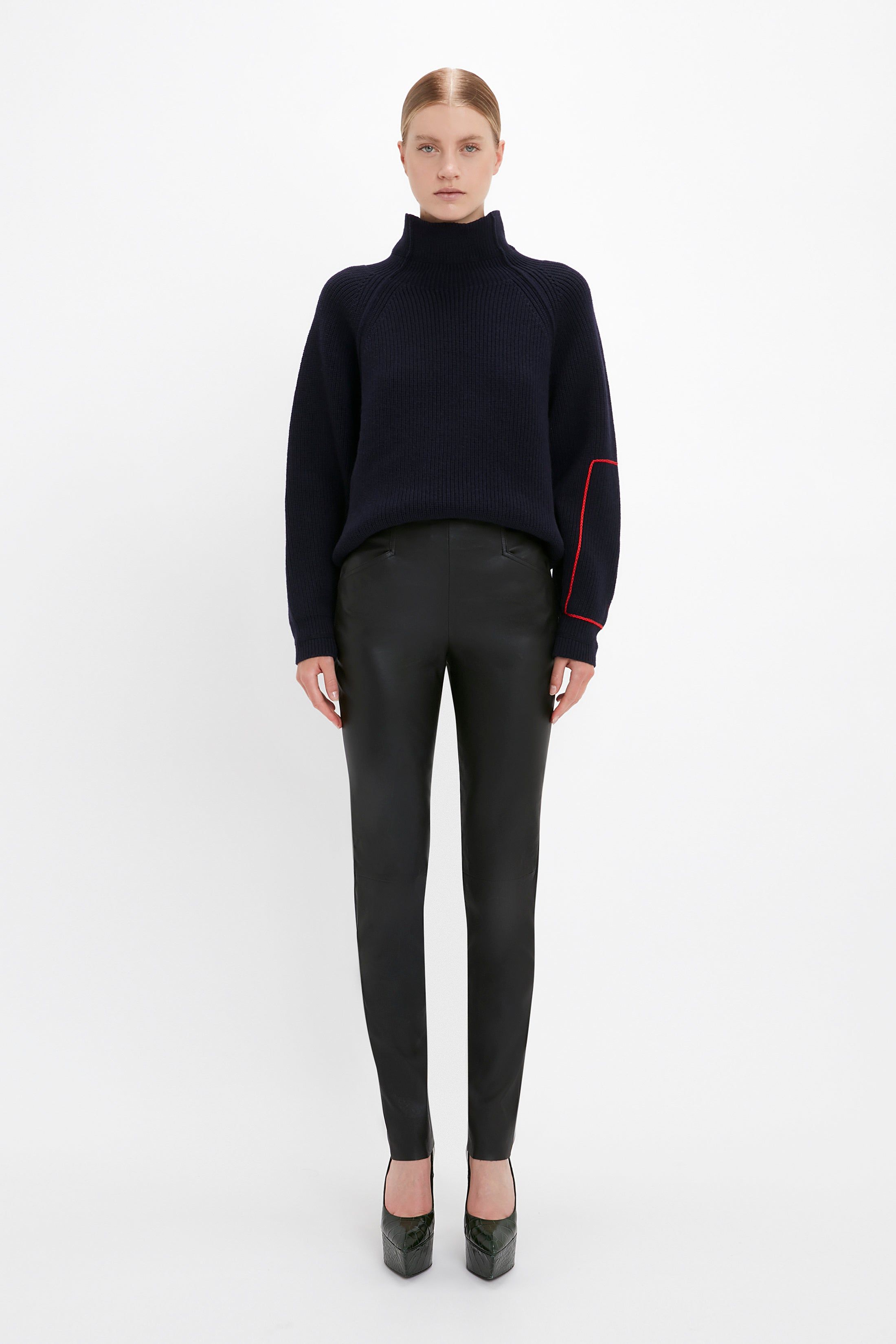 Stretch Leather Legging In Black sold by Victoria Beckham