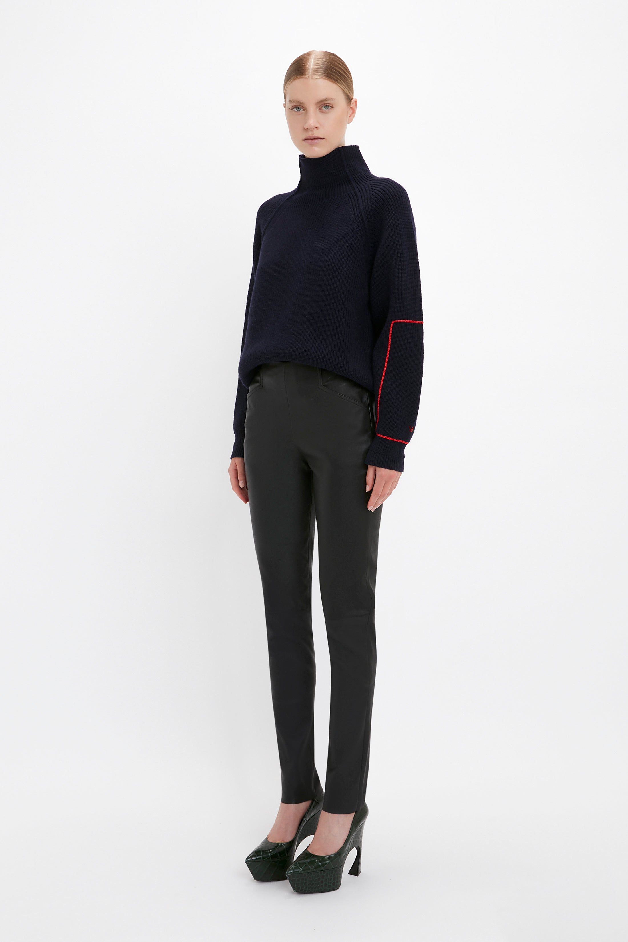 Stretch Leather Legging In Black sold by Victoria Beckham product image thumbnail 2