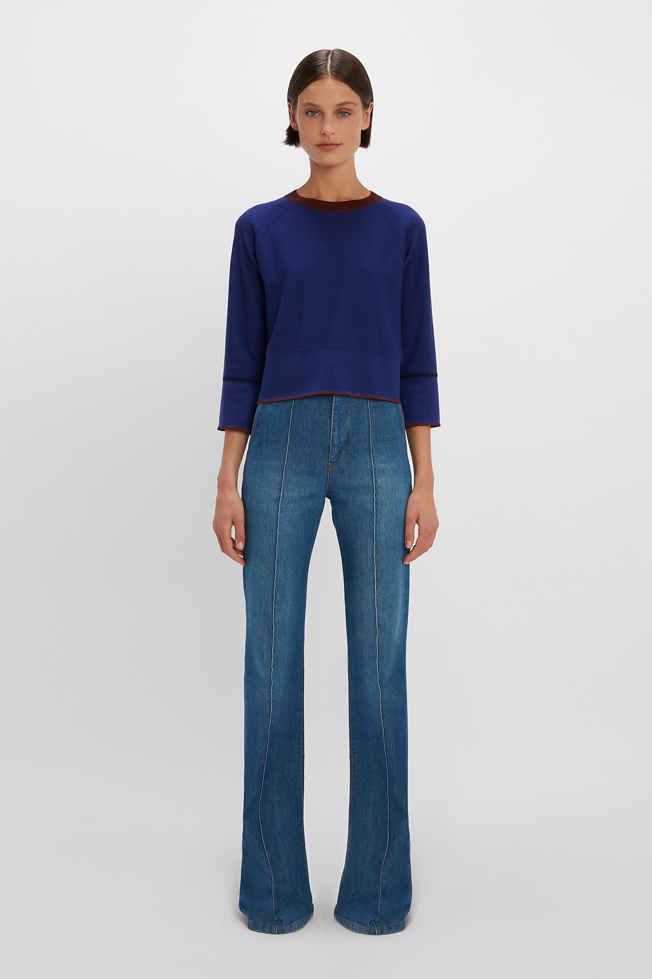 Raglan Sleeve Jumper In Electric Purple sold by Victoria Beckham