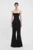 Low Rise Wide Leg Kick Trouser In Black sold by Victoria Beckham