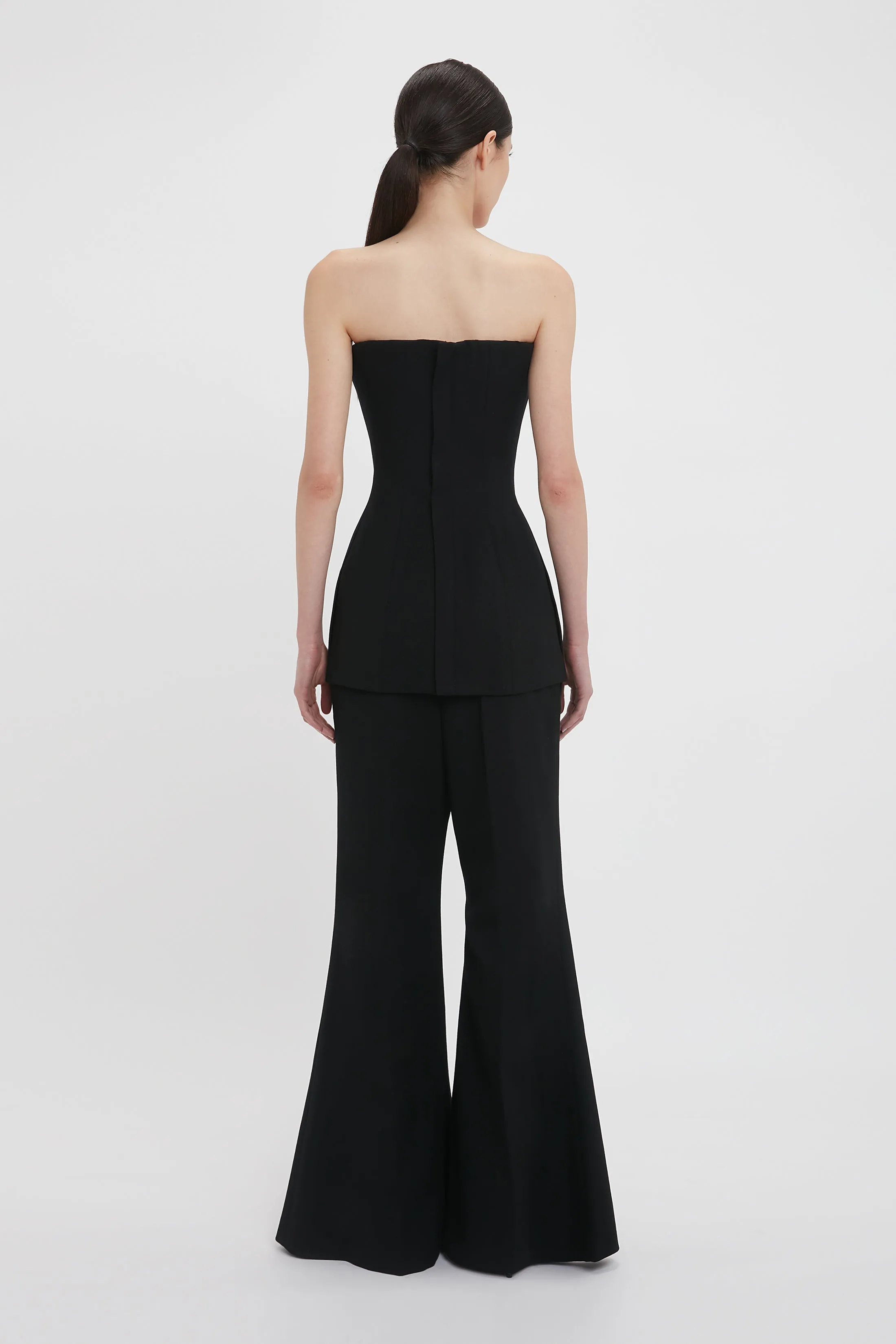 Low Rise Wide Leg Kick Trouser In Black sold by Victoria Beckham product image thumbnail 3