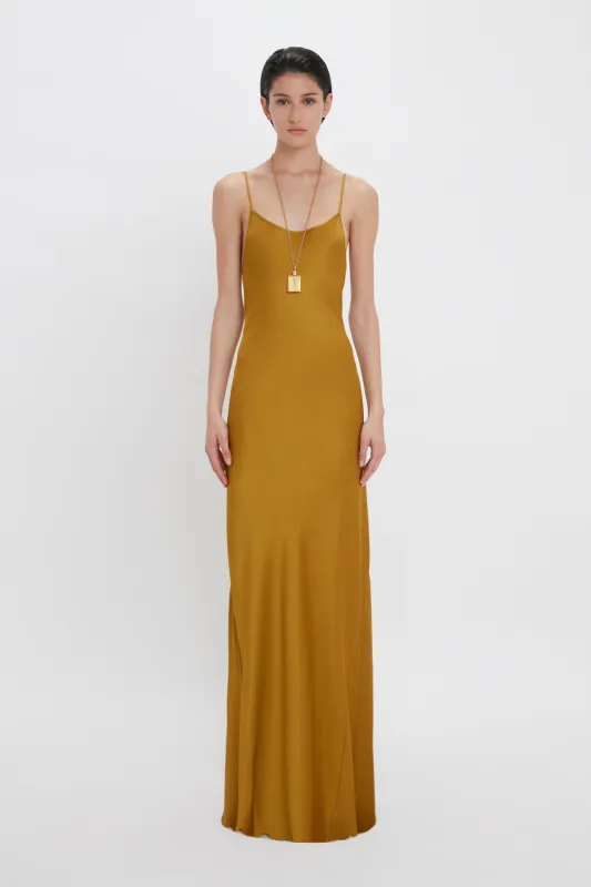 Low Back Cami Floor-Length Dress In Harvest Gold made by Victoria Beckham