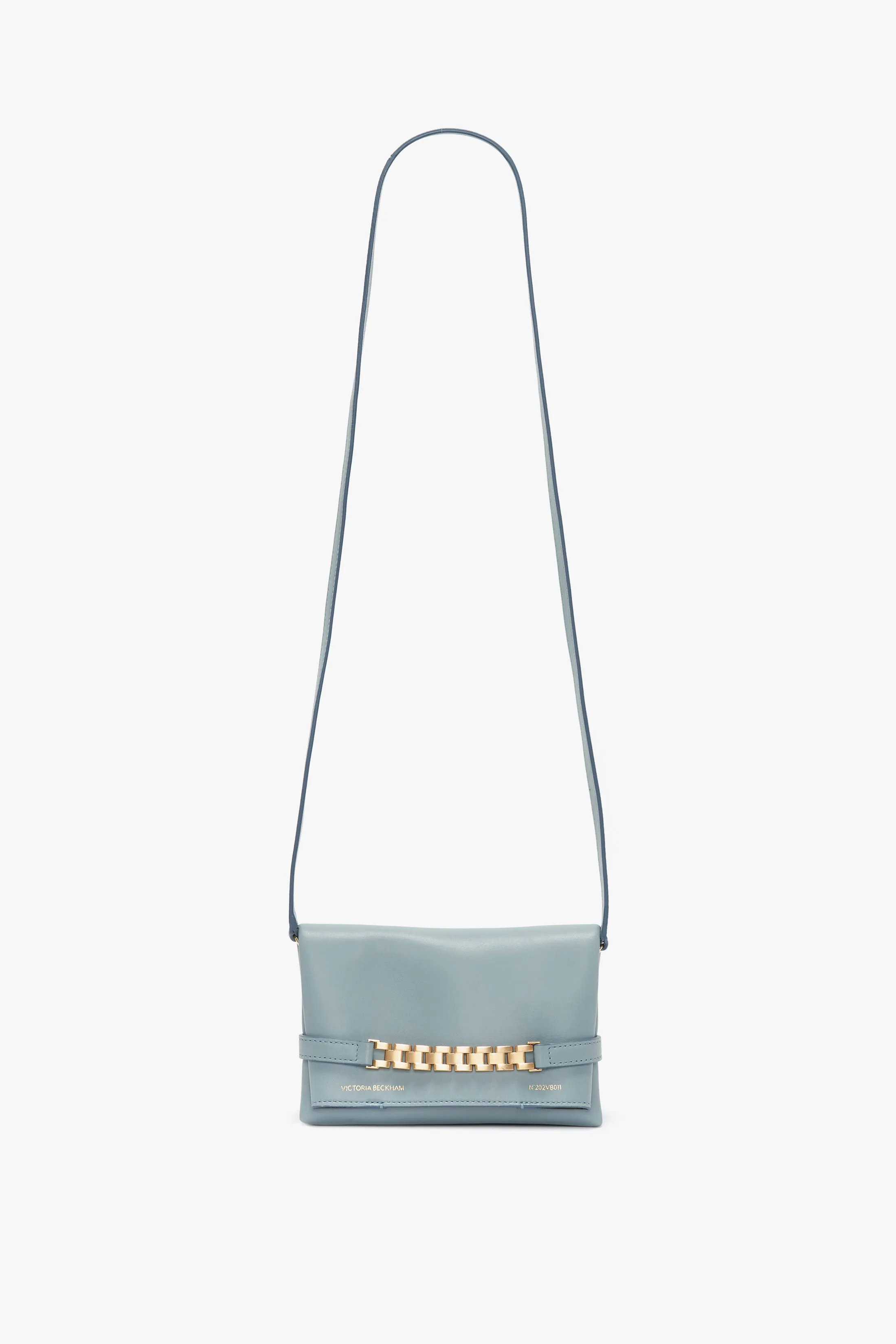 Mini Chain Pouch Bag With Long Strap In Ice Leather sold by Victoria Beckham