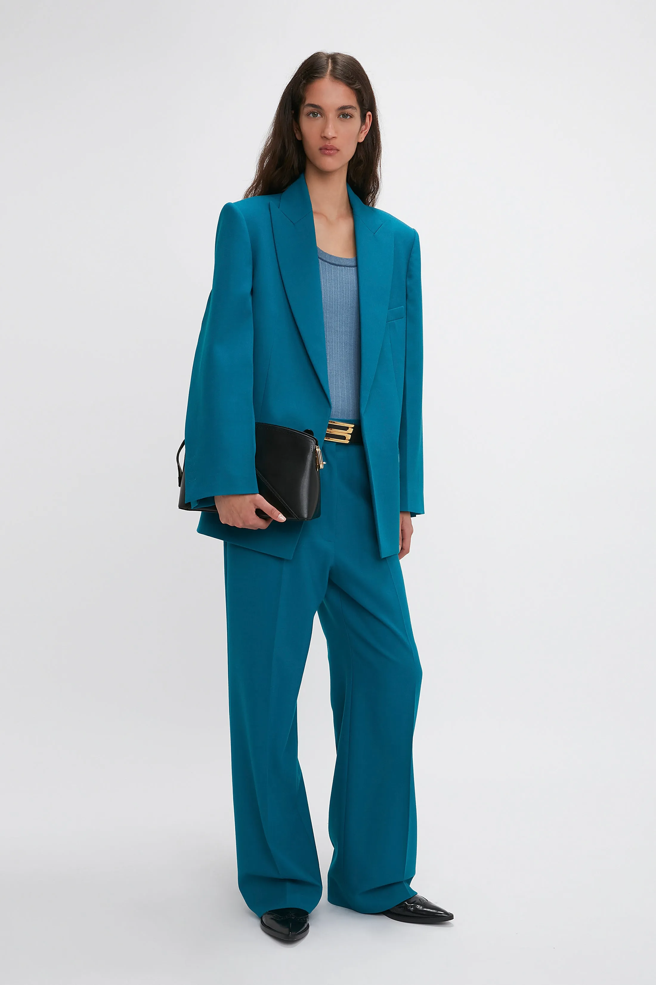 Peak Lapel Jacket In Petroleum sold by Victoria Beckham product image thumbnail 5