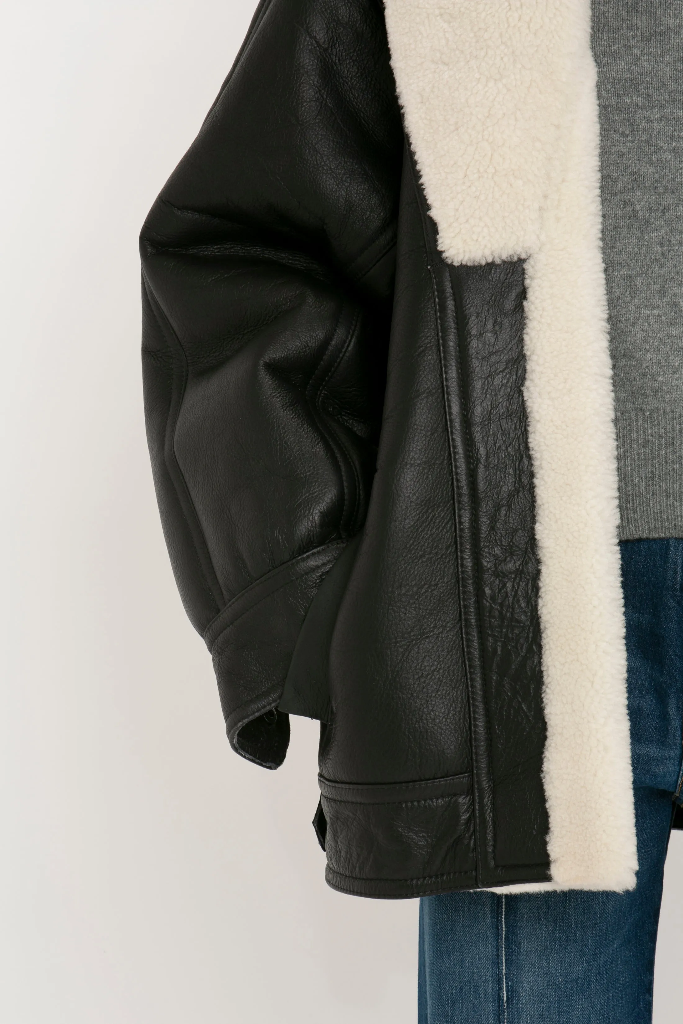Shearling Coat In Monochrome sold by Victoria Beckham product image thumbnail 4