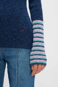 Crew Neck Jumper In Blue Stripe sold by Victoria Beckham