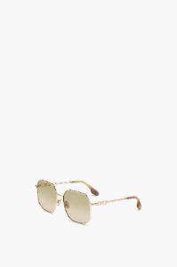 Chain Frame Sunglasses In Yellow Gold sold by Victoria Beckham