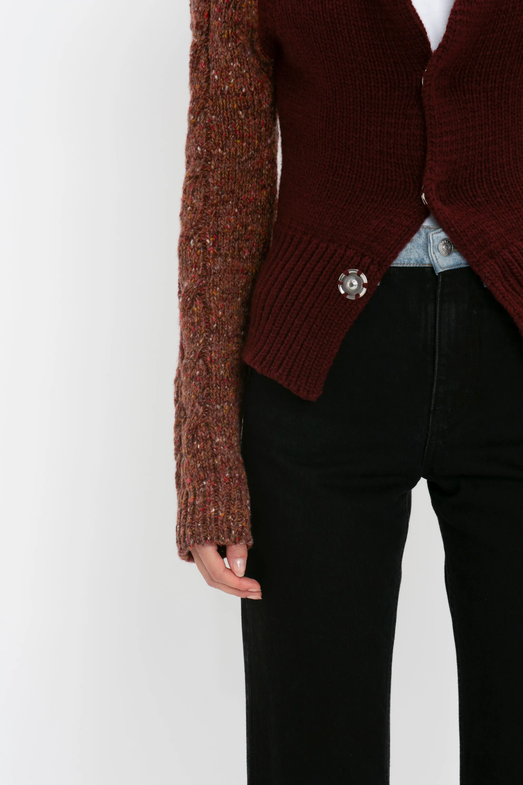 Exclusive Contrast Sleeve Cardigan In Rust sold by Victoria Beckham product image thumbnail 5