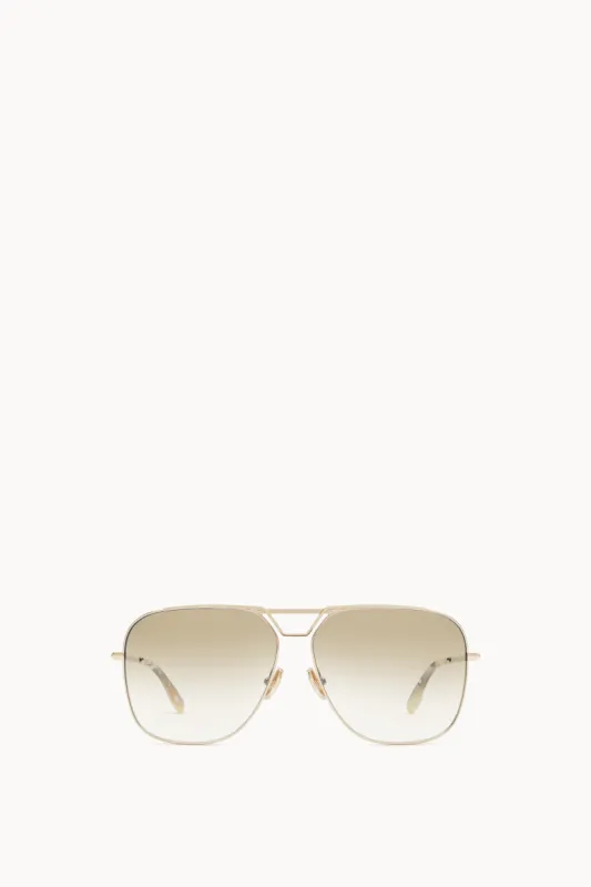 Classic V Metal Navigator Sunglasses in Gold sold by Victoria Beckham