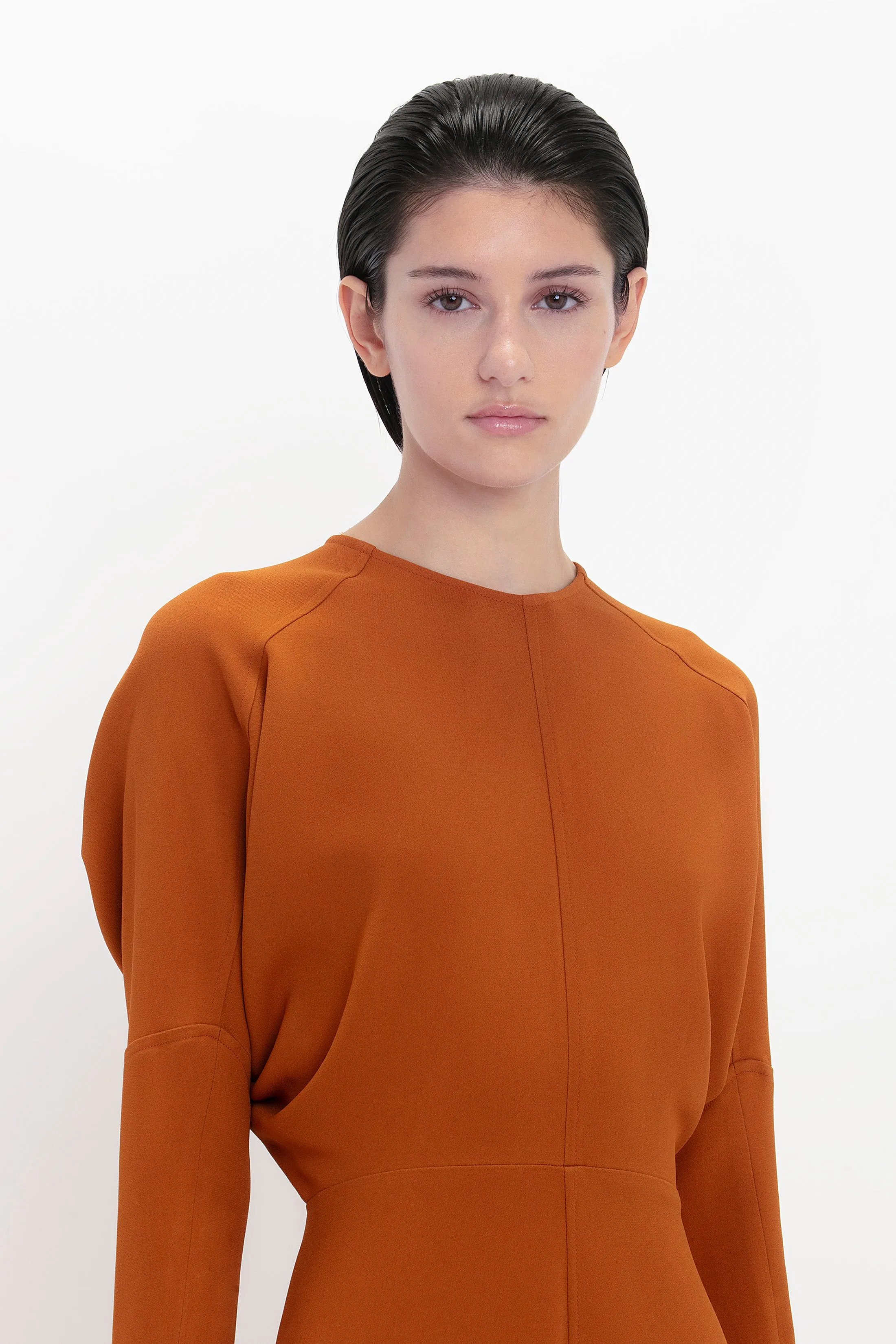 Dolman Midi Dress In Russet sold by Victoria Beckham product image thumbnail 4