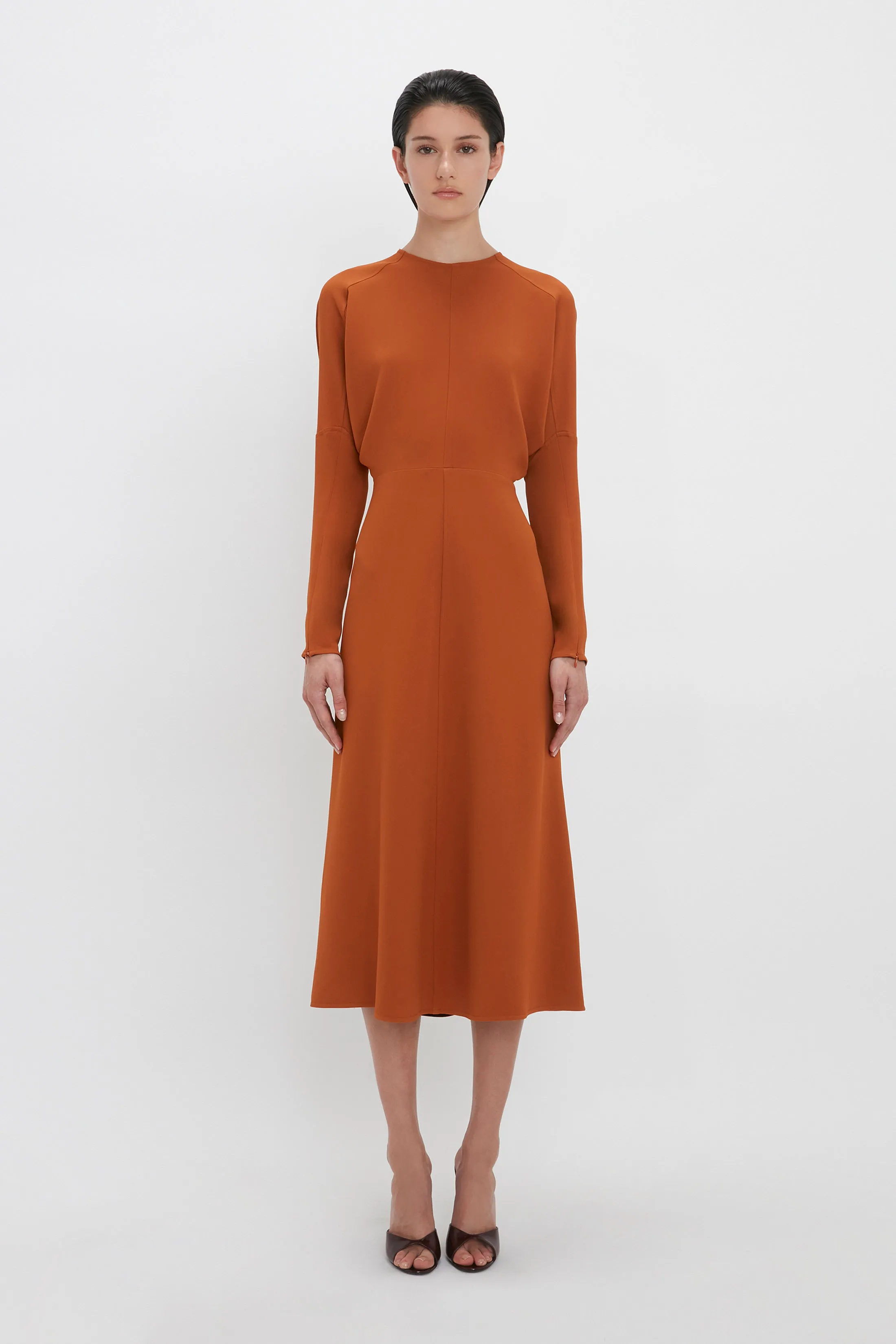 Dolman Midi Dress In Russet sold by Victoria Beckham
