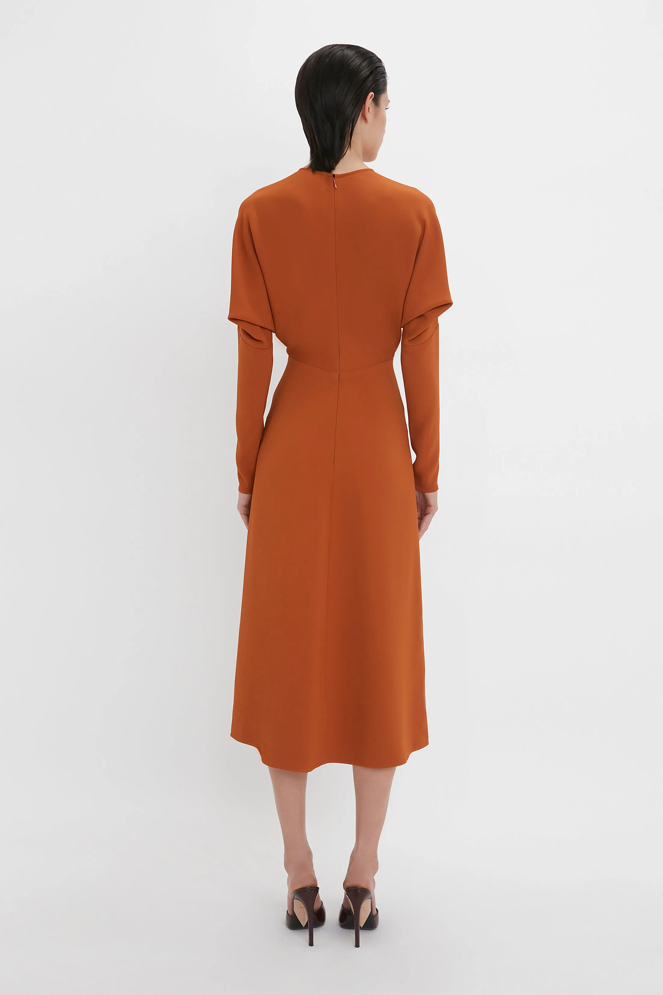 Dolman Midi Dress In Russet sold by Victoria Beckham product image thumbnail 3