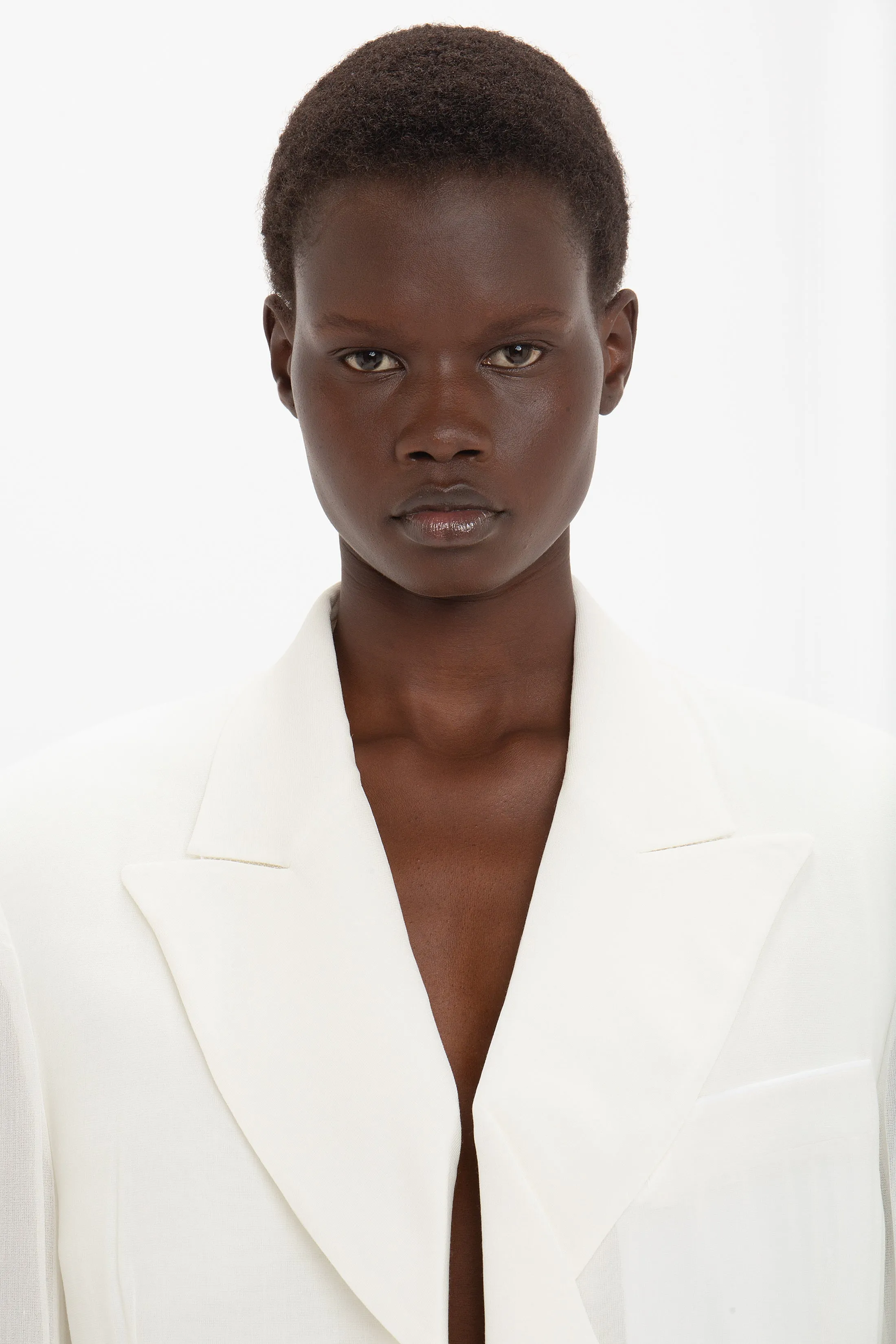 Fold Detail Tailored Jacket In White sold by Victoria Beckham product image thumbnail 5