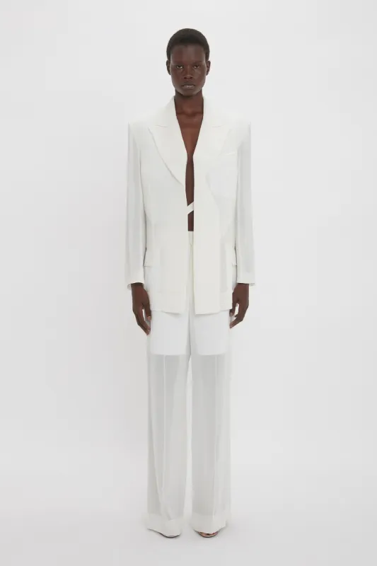 Fold Detail Tailored Jacket In White sold by Victoria Beckham