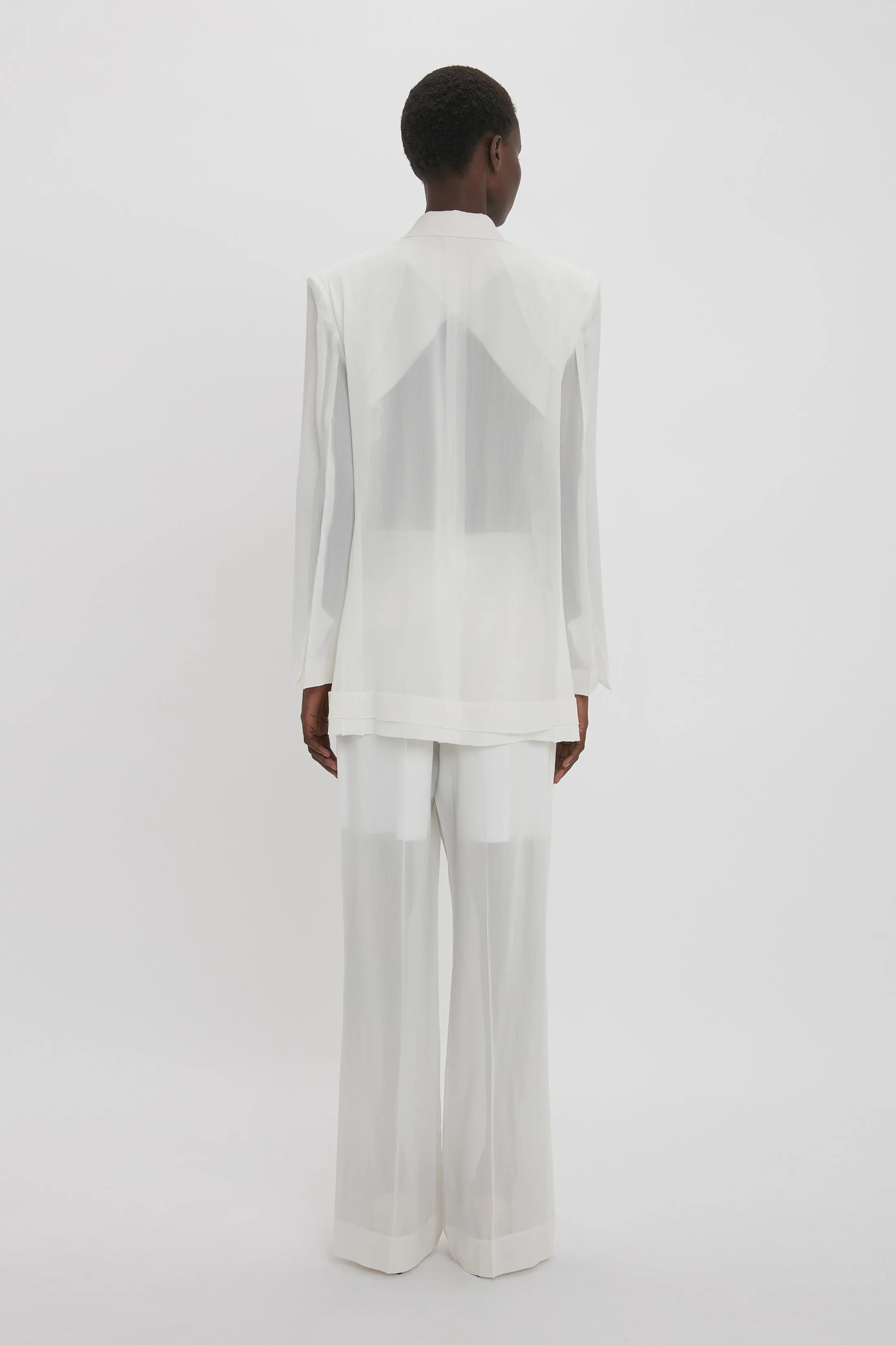 Fold Detail Tailored Jacket In White sold by Victoria Beckham product image thumbnail 2