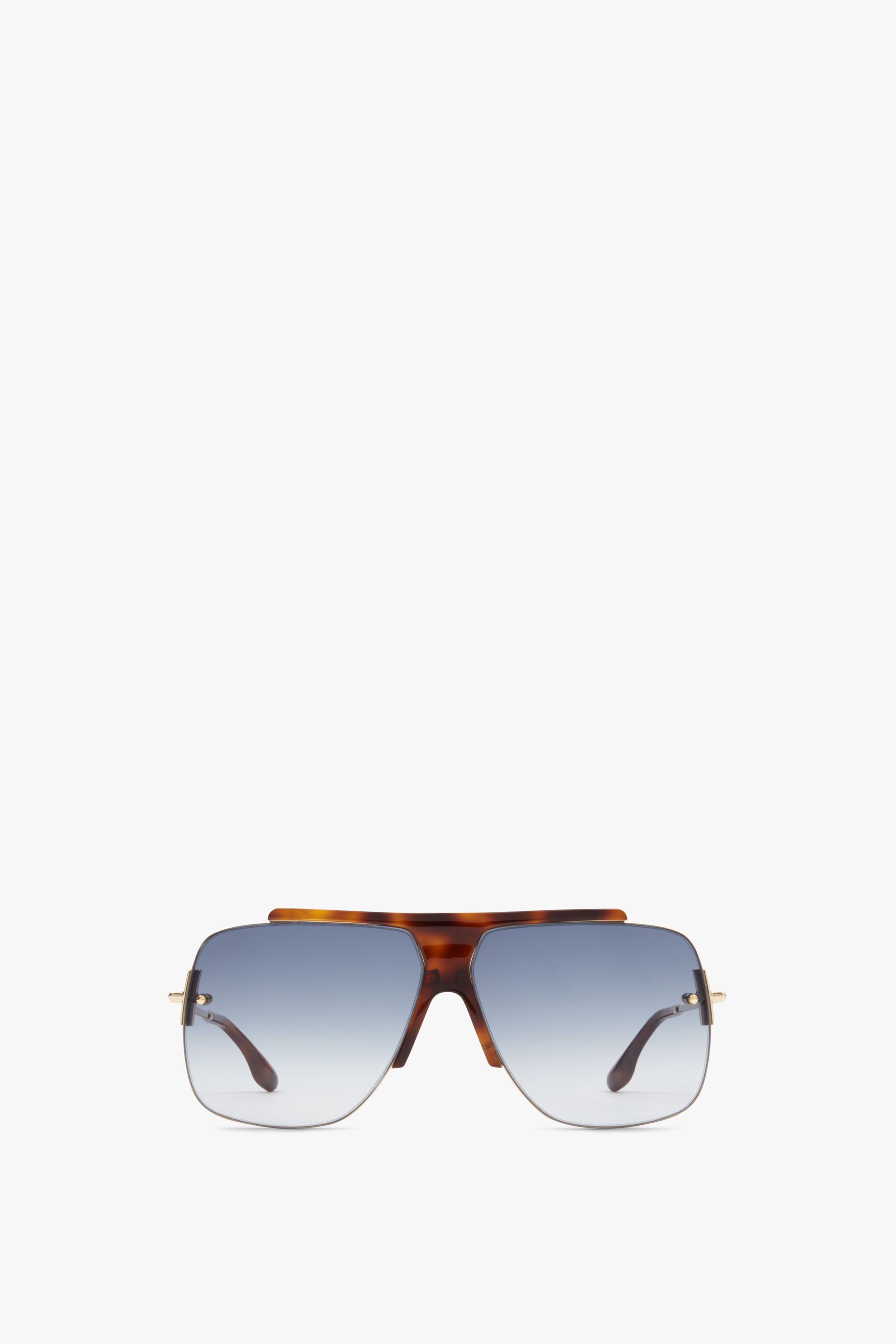 Combination Rimless Square Sunglasses In Tortoise sold by Victoria Beckham