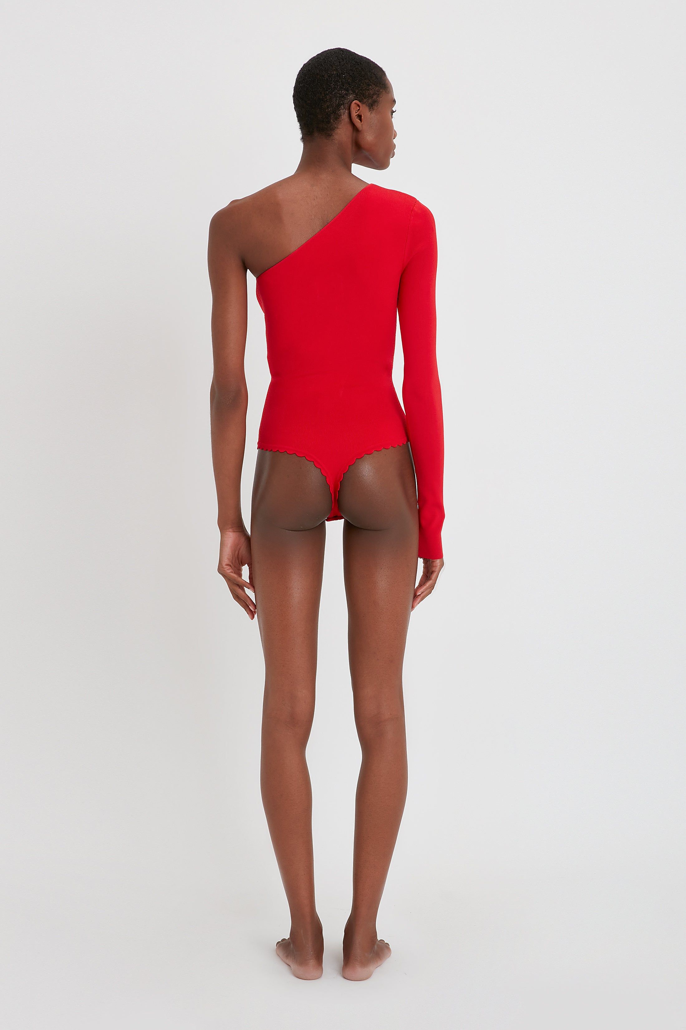 VB Body One Shoulder Bodysuit in Red sold by Victoria Beckham product image thumbnail 3
