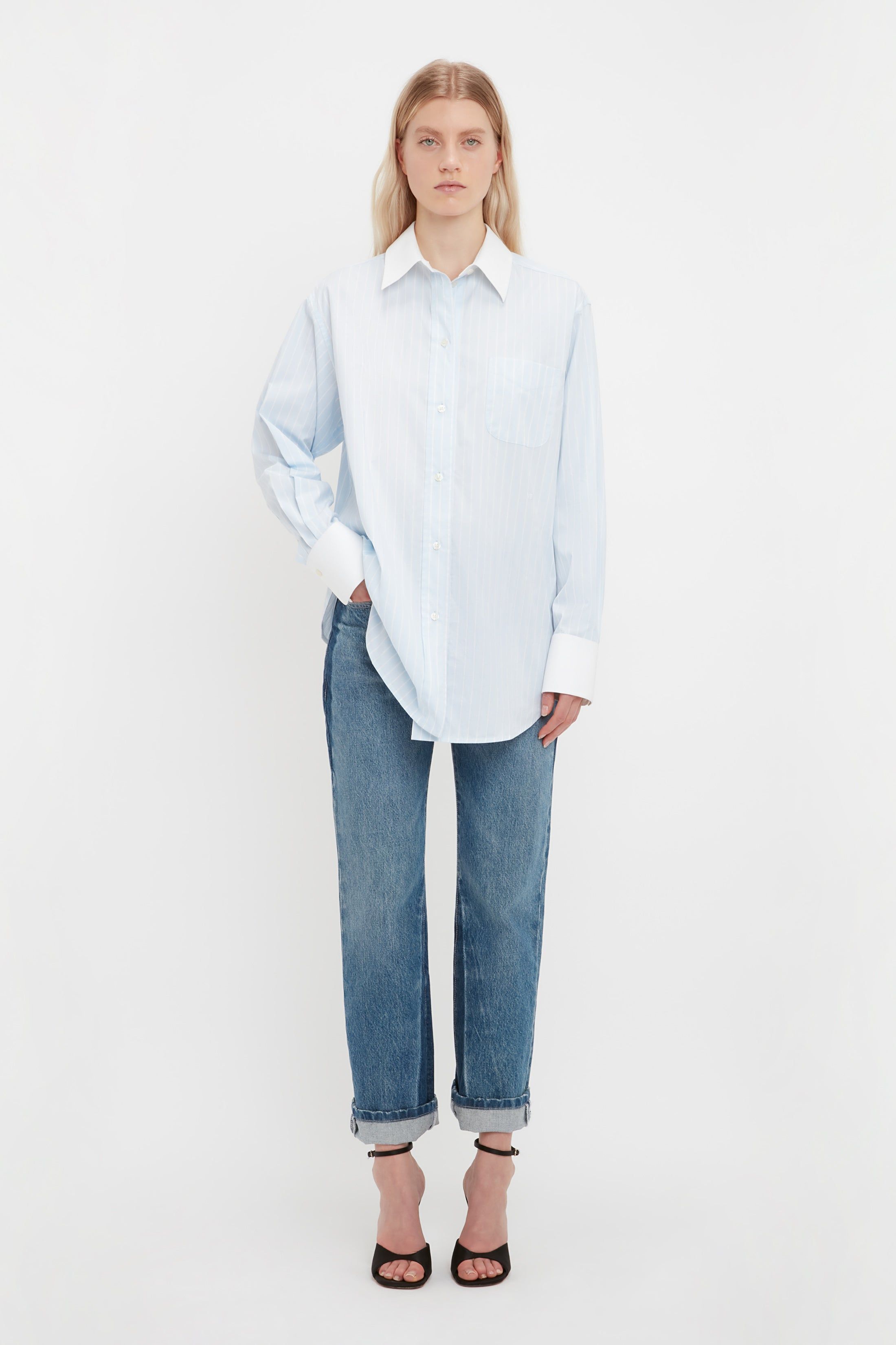 Oversized Mens Shirt In Blue sold by Victoria Beckham product image thumbnail 2