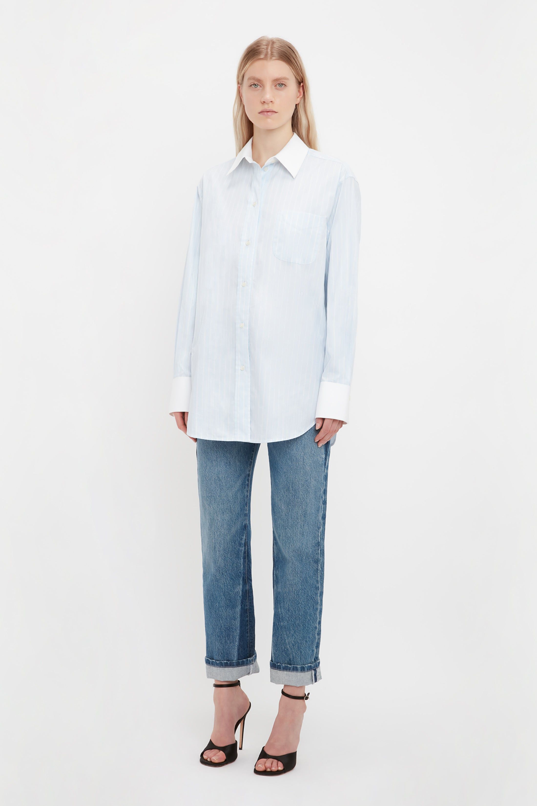 Oversized Mens Shirt In Blue sold by Victoria Beckham product image thumbnail 3
