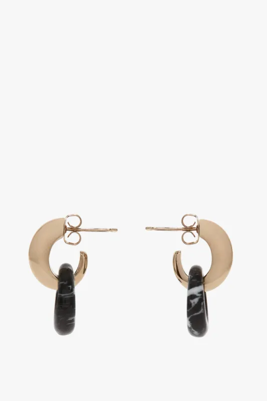 Resin Pendant Earrings In Light Gold-Black sold by Victoria Beckham