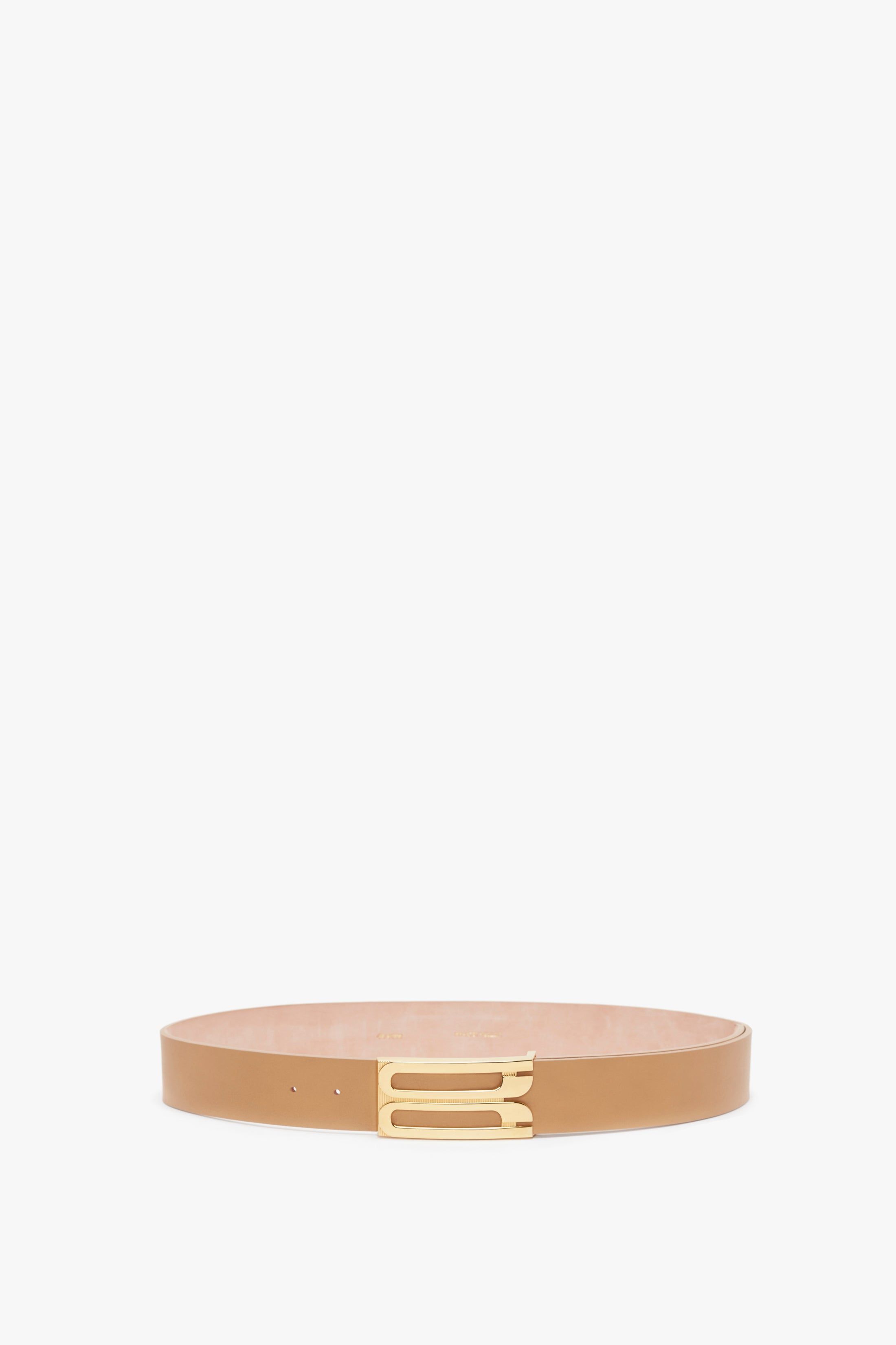 Jumbo Frame Belt In Camel Leather sold by Victoria Beckham