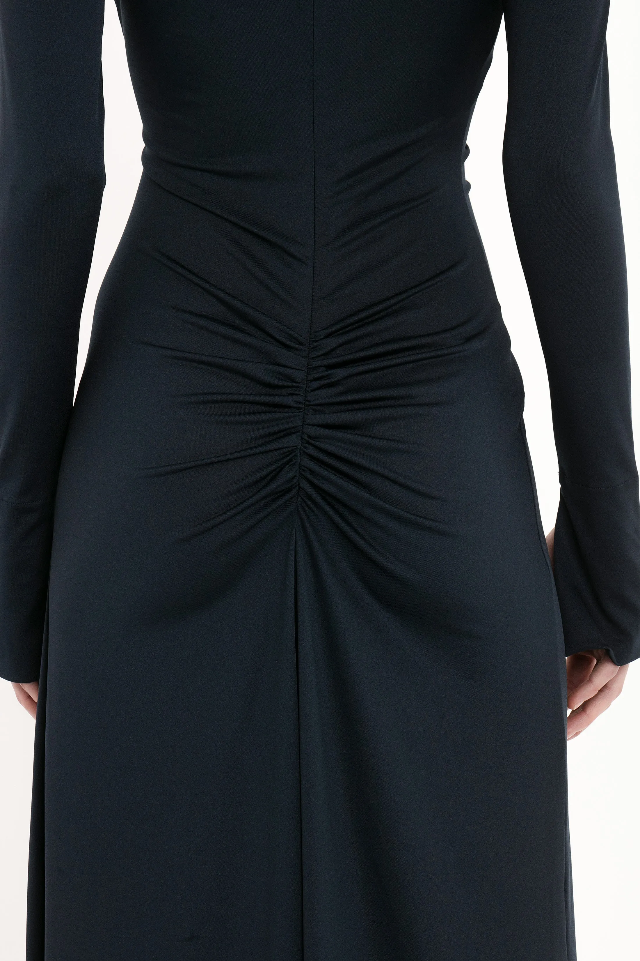 Ruched Detail Floor-Length Gown In Midnight sold by Victoria Beckham product image thumbnail 4